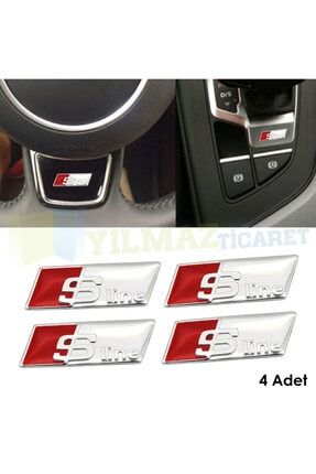 Audi S Line Logo Direksiyon Vites Torpido Arma Metal Amblem 4 Adet 803985-x124