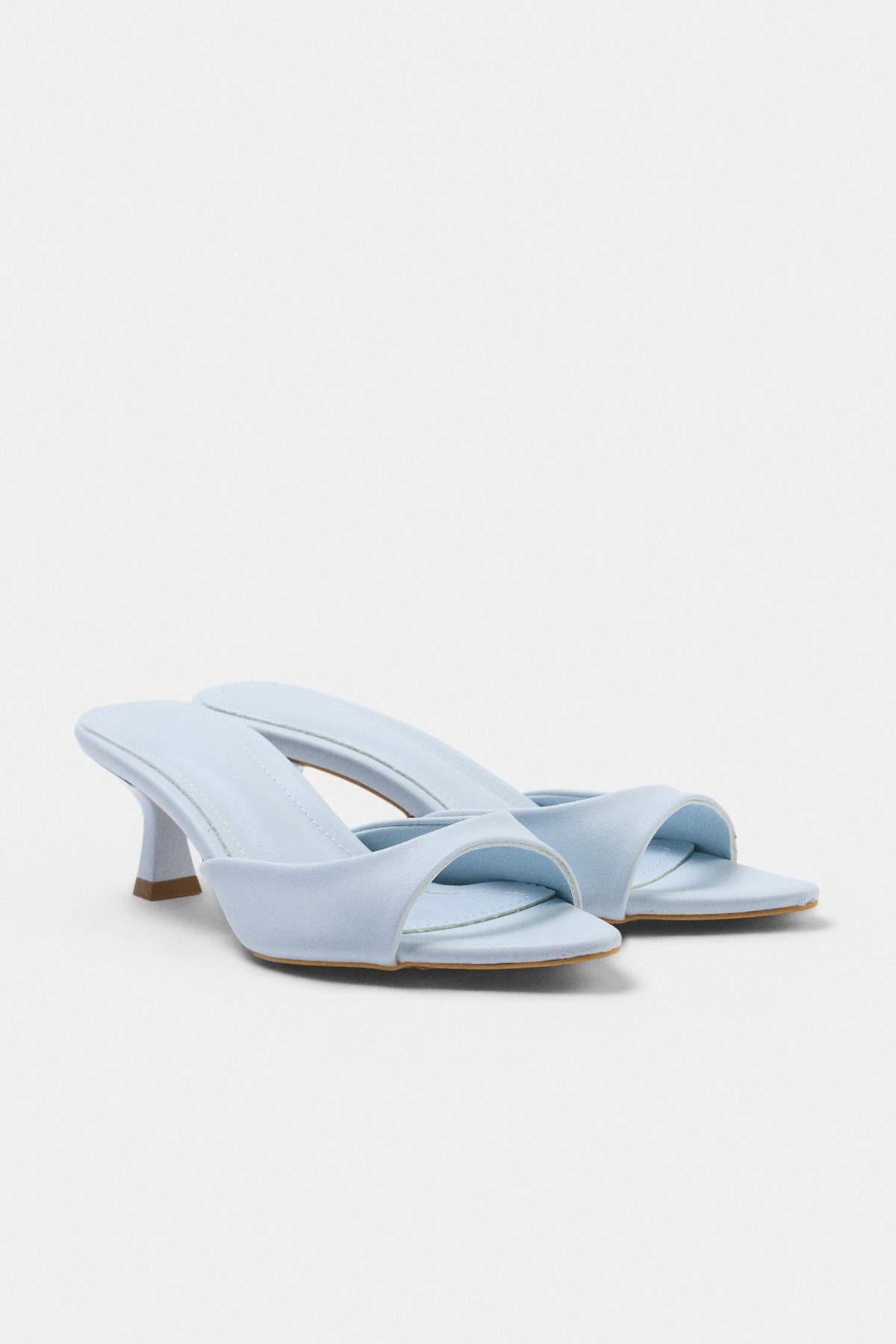 Trendyol Shoes Baby Blue Pointed Toe Kitten Heel Women's 3 cm Heeled Slippers Takss25To00111