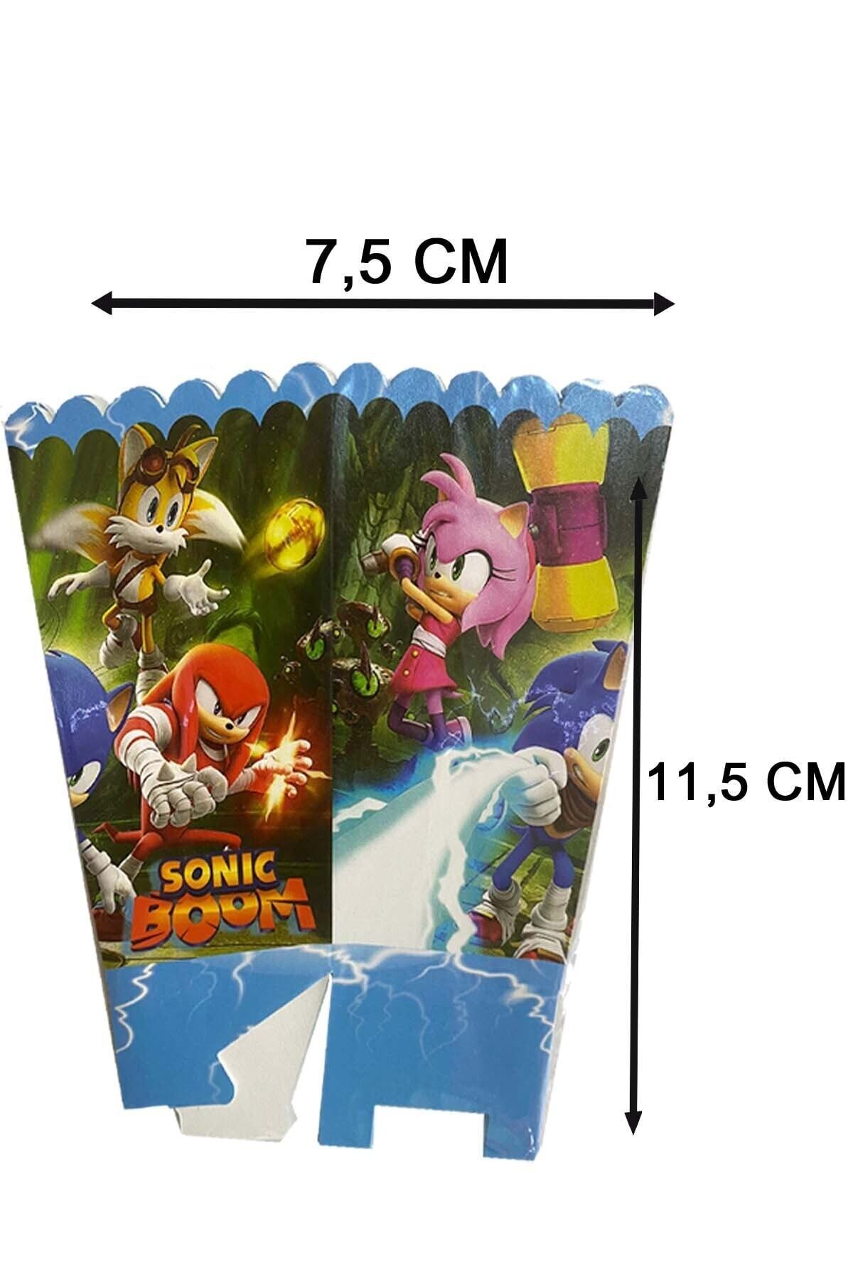 Parti Dolabı 8 Pieces Sonic Boom Themed Corn Popcorn Box Super