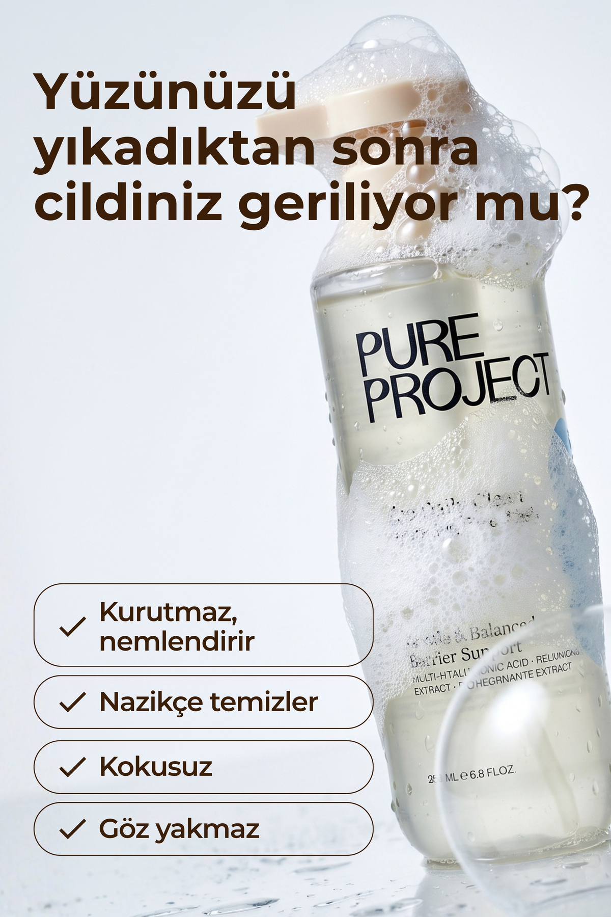 Kokusuz Yüz Temizleme Jeli 200 ml | Nazik Temizleme & Hassas Ciltlere Uygun — 8682835806235 — تصویر 3 از 7