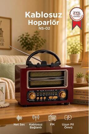 Torima Bluetooth Hoparlör Nostaljik Radyo Speaker NS02 Kahverengi