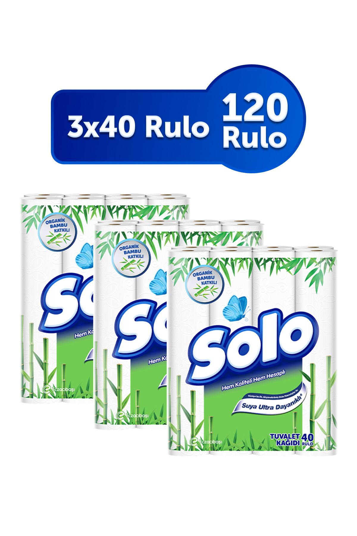 Bambu Katkılı Tuvalet Kağıdı 40'li 3'lü Paket
