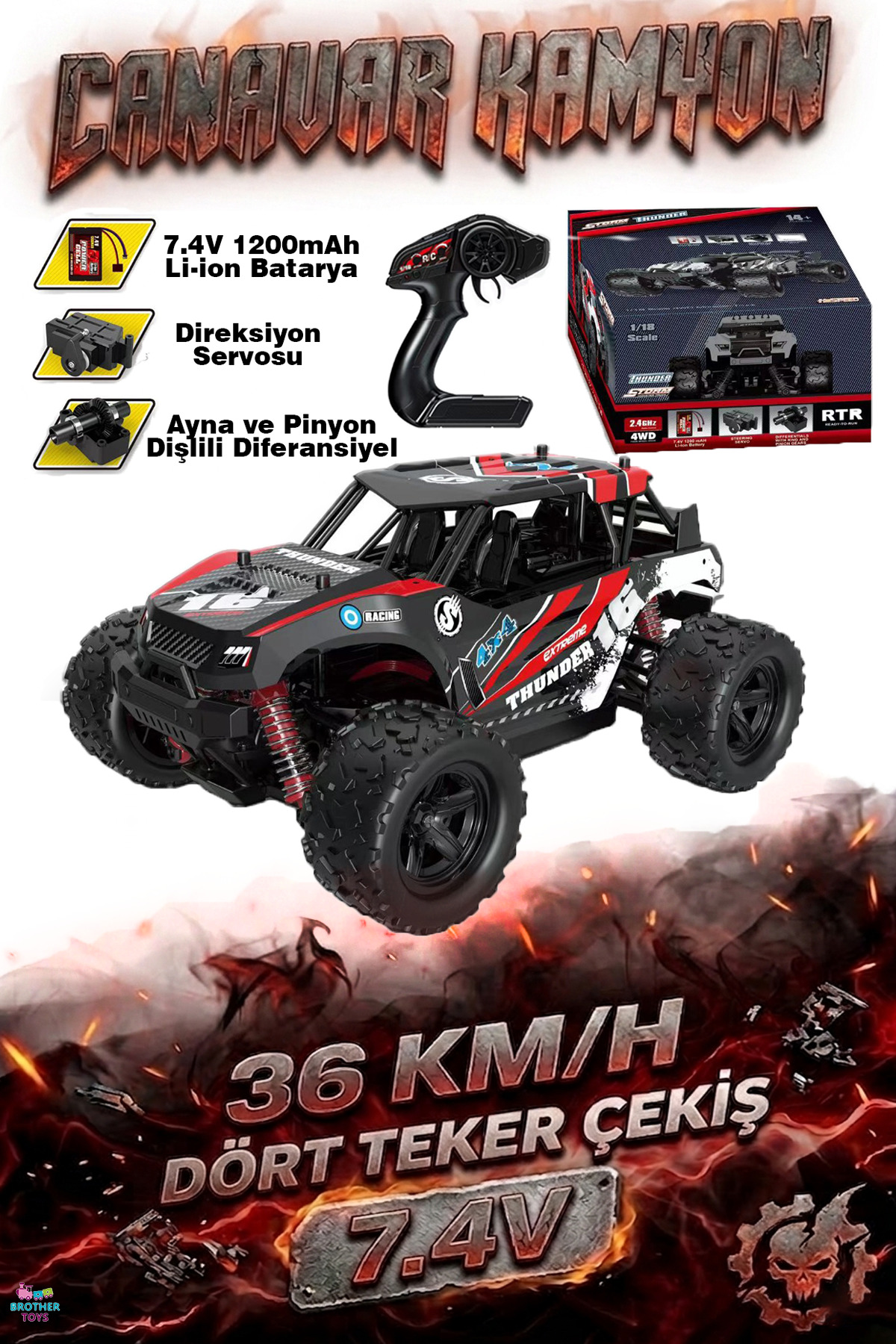 ruirio555さん10-7-11 Brother Toys 36 KM/H Hız Yapan Süspansiyonlu Profesyonel Kumandalı