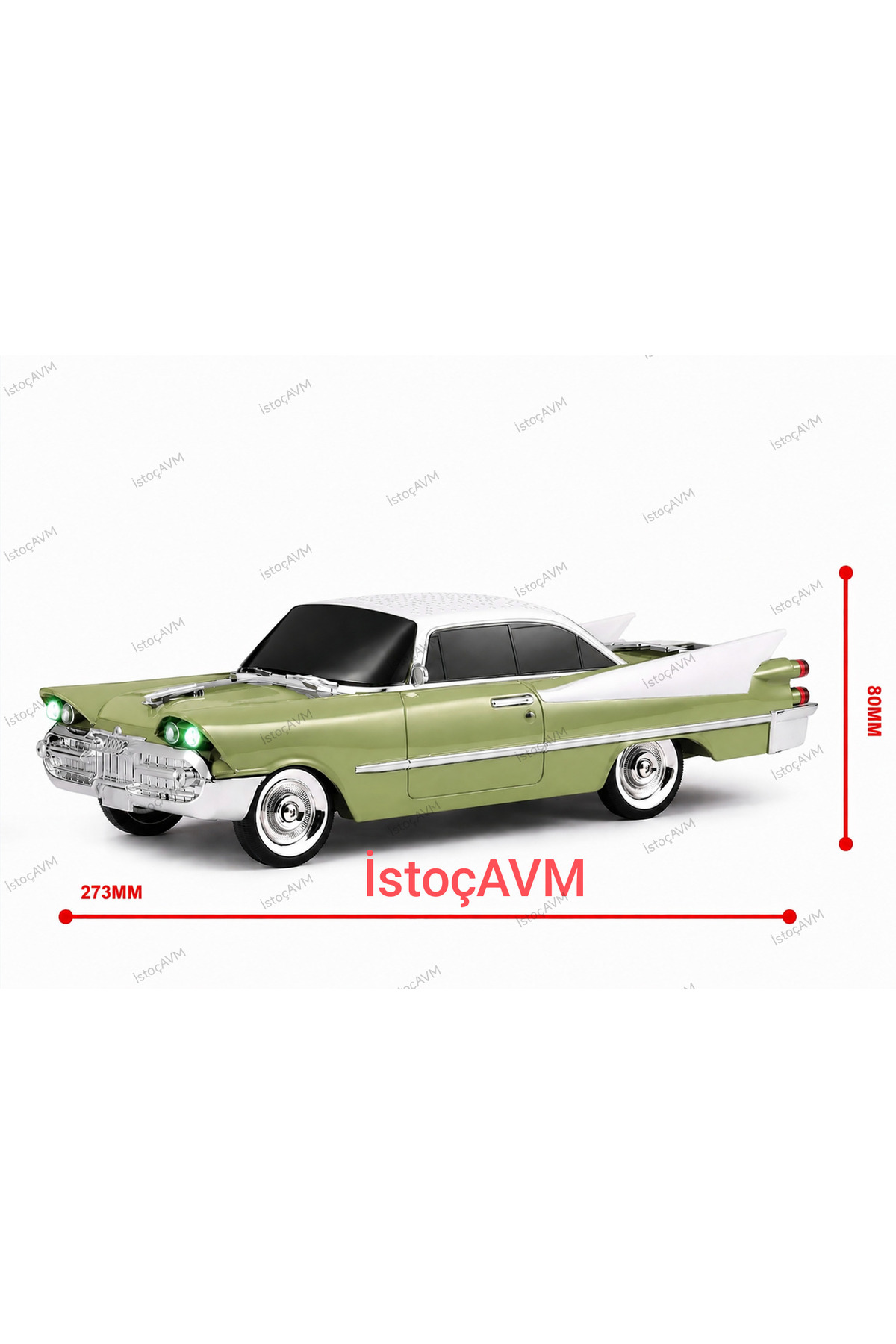 Eşref Single Classic Car Bluetooth Speaker Speaker 10 Watt Fm Radio Sd Card USB Peanut Green