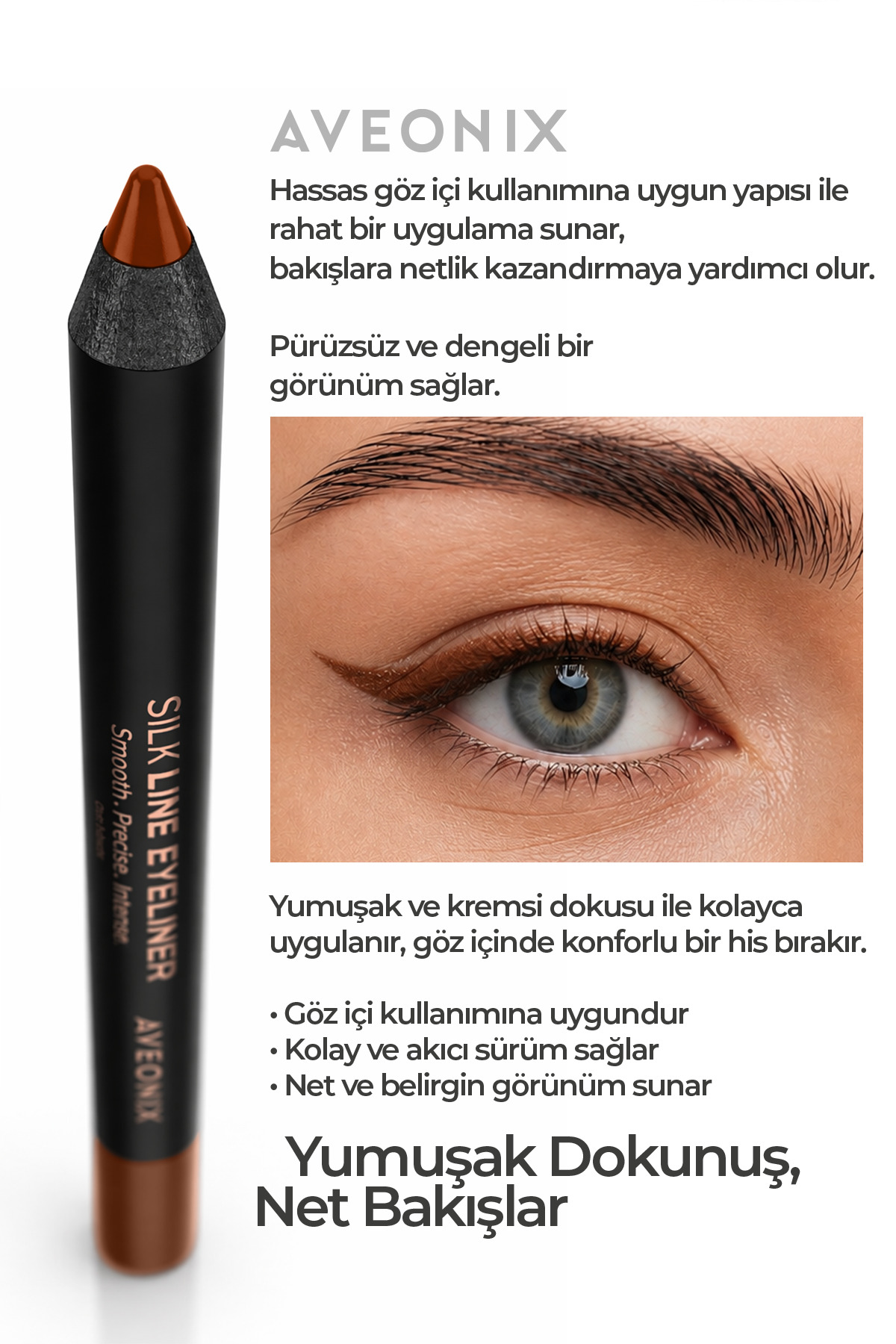 خط چشم Silk Line 03 – کاربردی آسان و ماندگار – نقره‌ای K-AVX-02 — تصویر 4 از 7