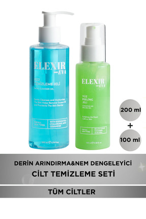 Elexir Eva Arındırıcı Yüz Temizleme Jeli + Ölü Hücre Temizleyici Peeling Jel ...