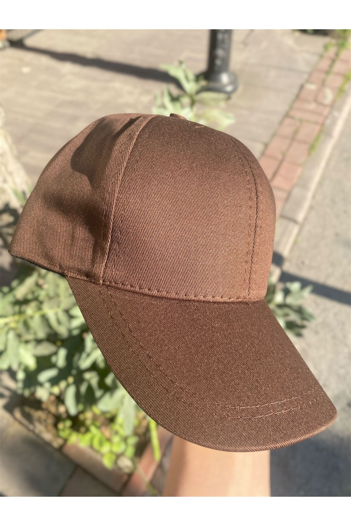 sf collection Kahverengi Düz Basic Baseball Şapka Unisex Ayarlanabilir Cap görsel 3