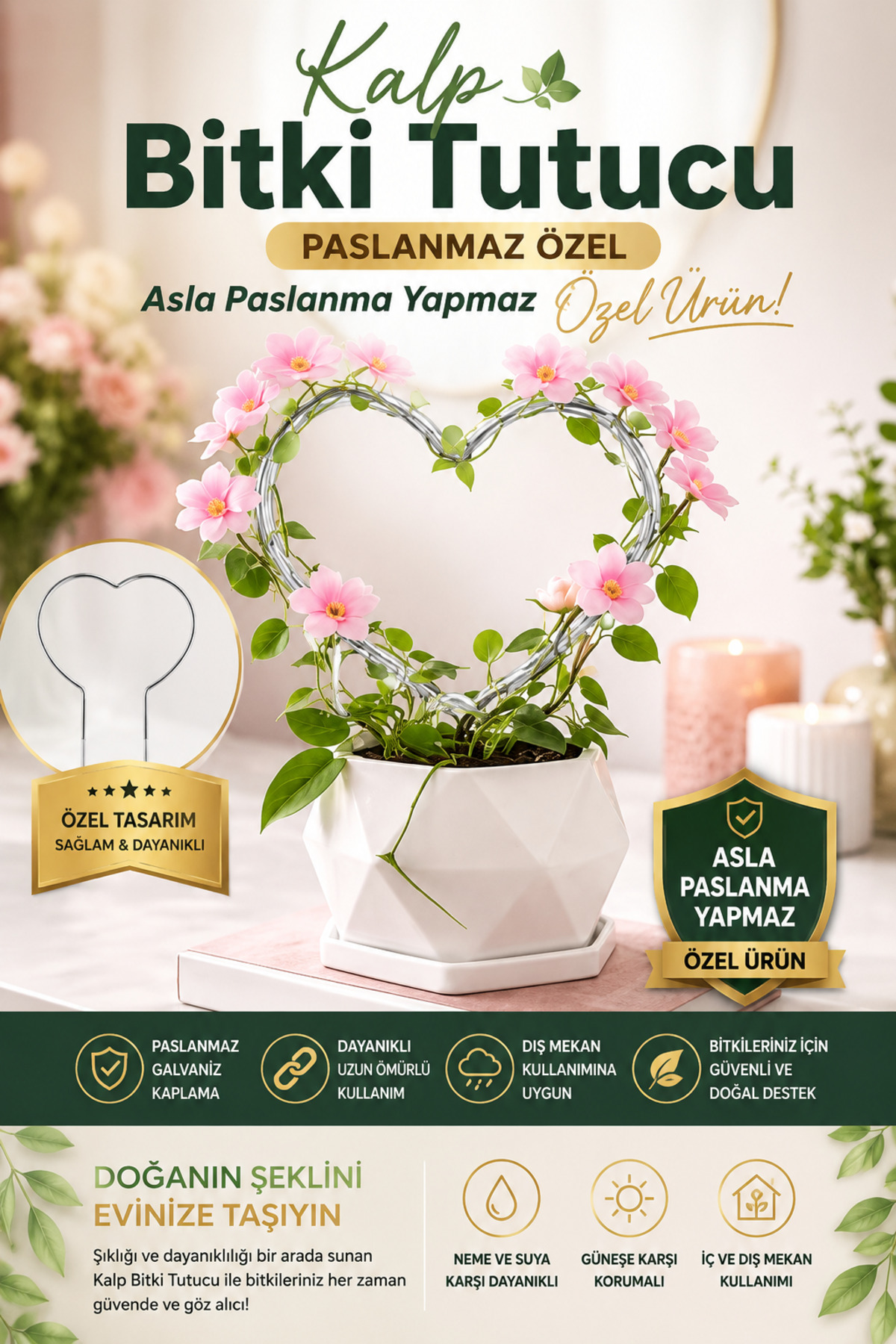 Venon 4 Adet METAL KALP ❤ 34 x 24 Bitki Kazık Gövde Destek