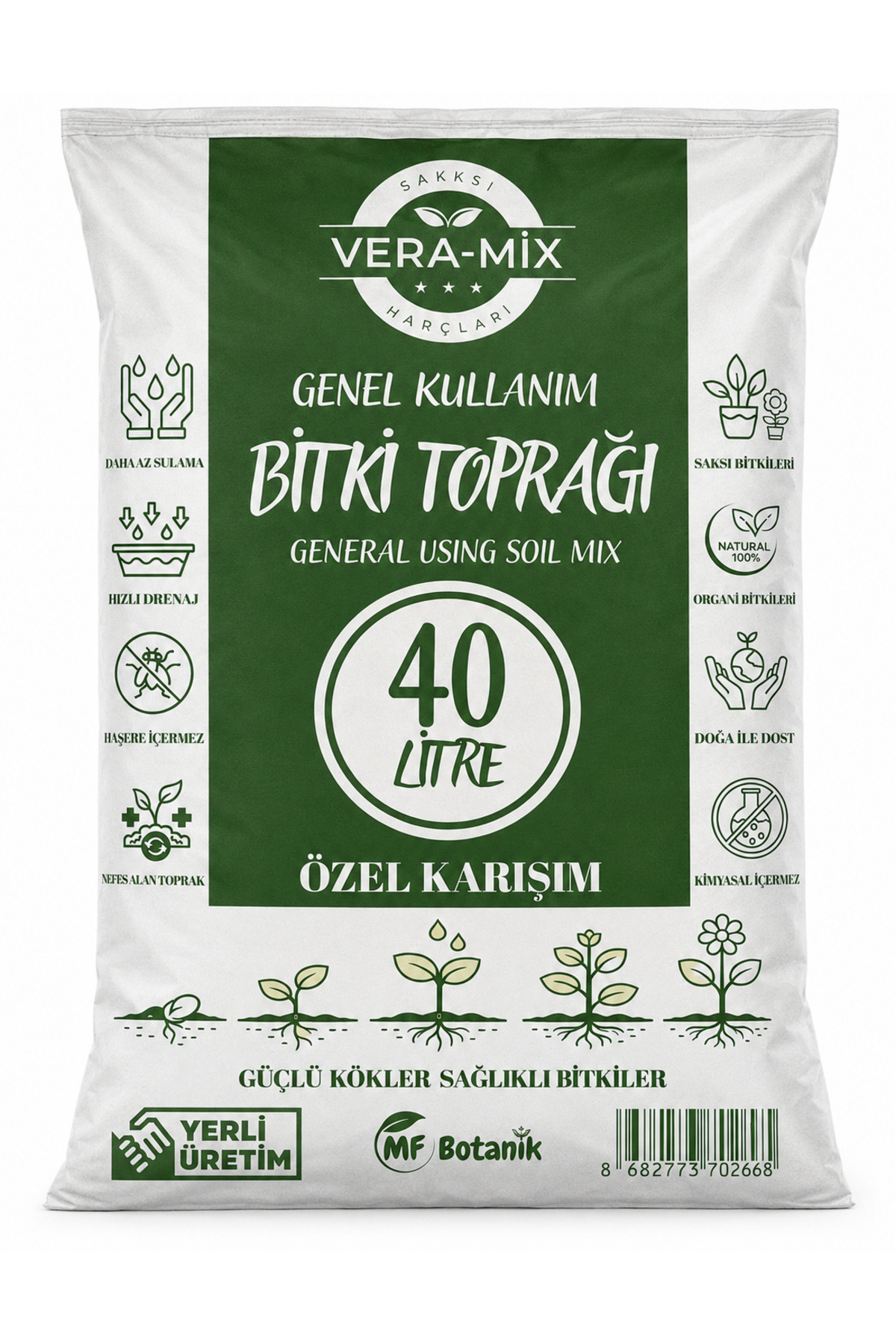 Veramix Special Mixture Pot Mortar Imported Peat-Cocopeat Plant Soil 40 Liters