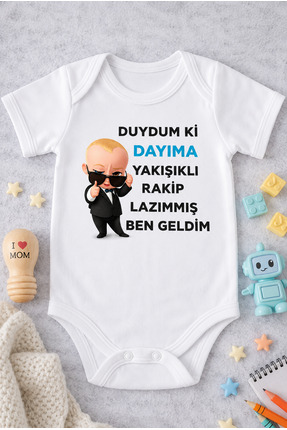 EYDUBABY DAYIM yazılı zıbın dedeye hediye bebek zıbın