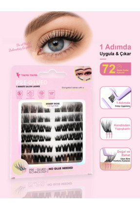 Takma Takma Takma Kirpik Kendinden Yapışkanlı - Cat Eye Style - Desert Rose K...