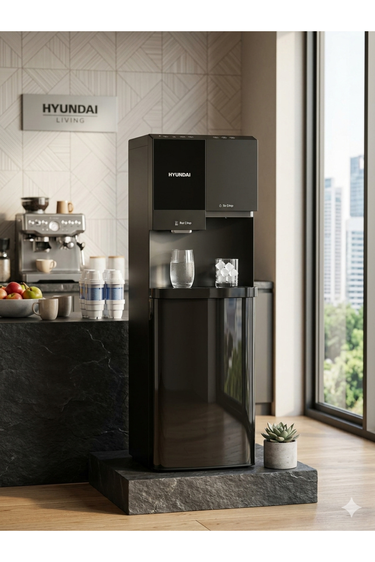 Hyundai Hyn-925 Buz Yapma Özellikli Su Sebili 2.5 Lt Su Tankı, 24 saatte 10 Kg Buz Kapasitesi