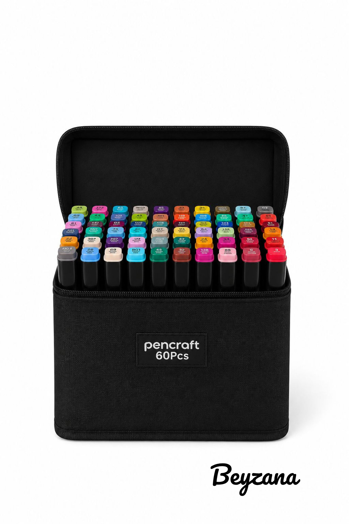 BEYZANA Pencraft 60'lı Çift Taraflı Art Marker Kalem Seti Çanta
