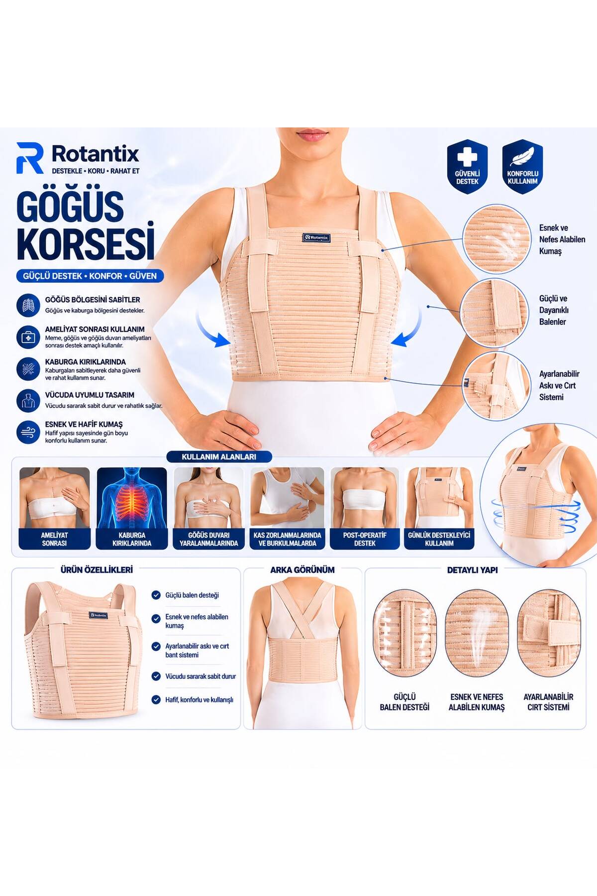 Chest Corset steel Underwired Rib Fractures Chest Cage Surgery