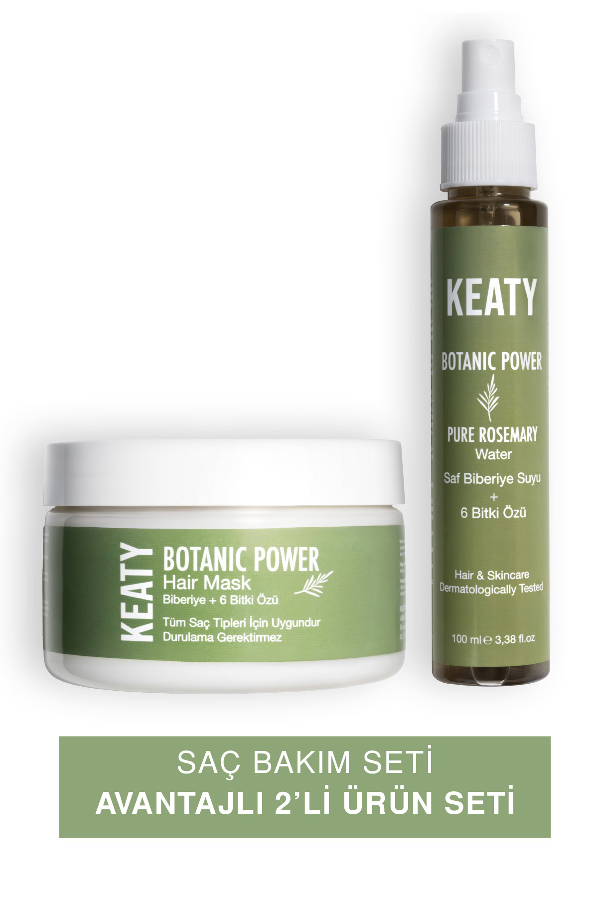 KEATY Saç Dökülmesine Karşı Onarıcı Bakım Seti | Biberiye Özlü Tonik 100ml + Durulanmayan Maske 250ml — KTYSET0020