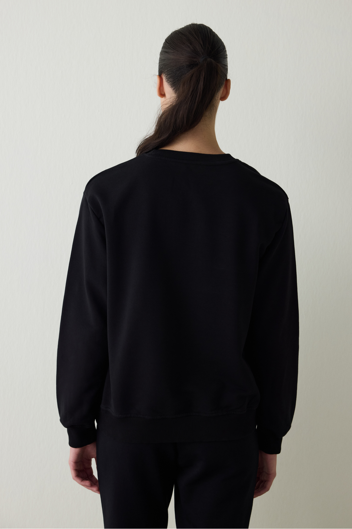 Penti  Siyah Bisiklet Yaka Oversize Spor Sweatshirt - Görsel 4