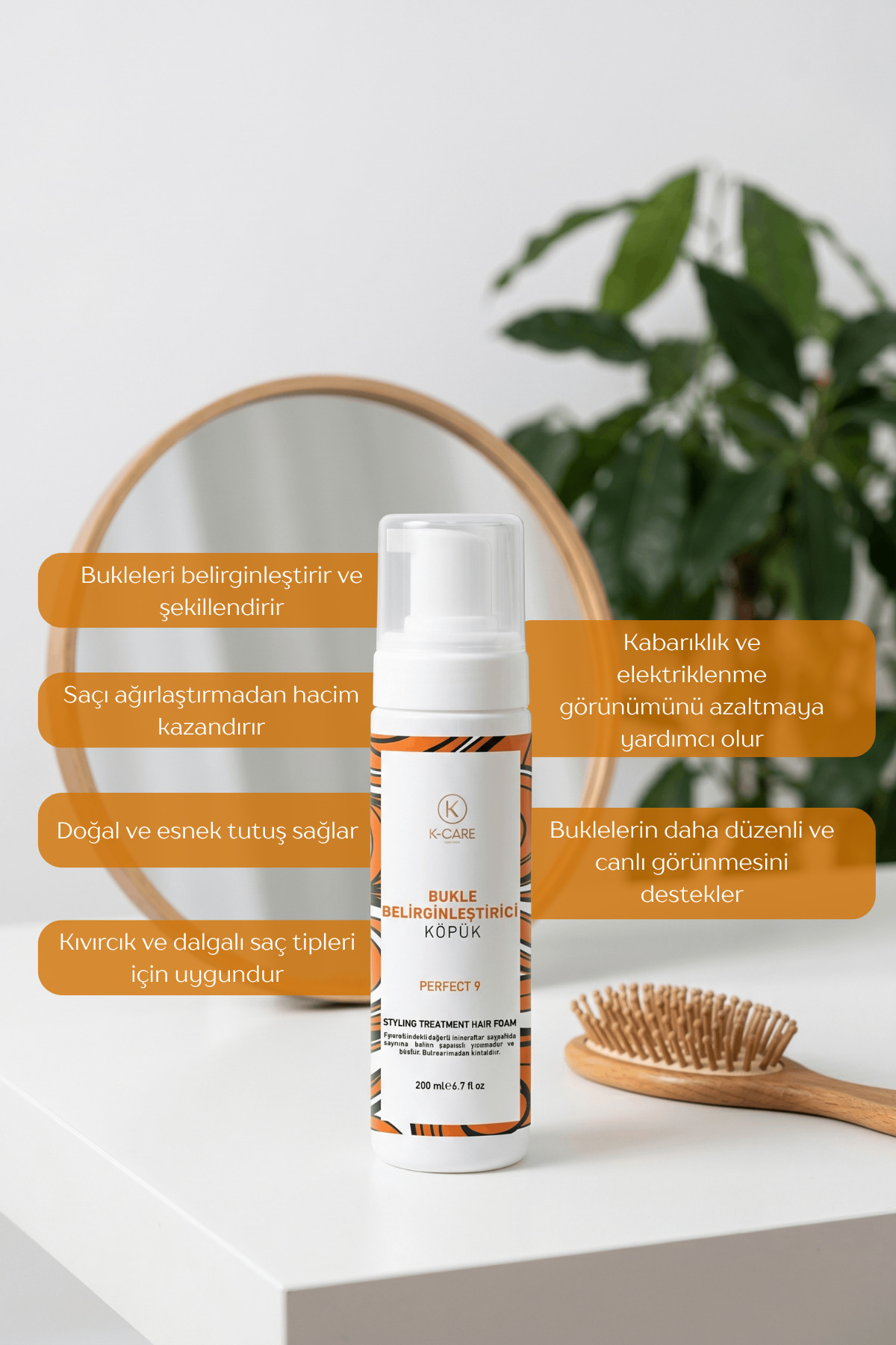 K K-CARE Cosmetics Bukle Belirginleştirici Köpük 200 ml — saçbakım20