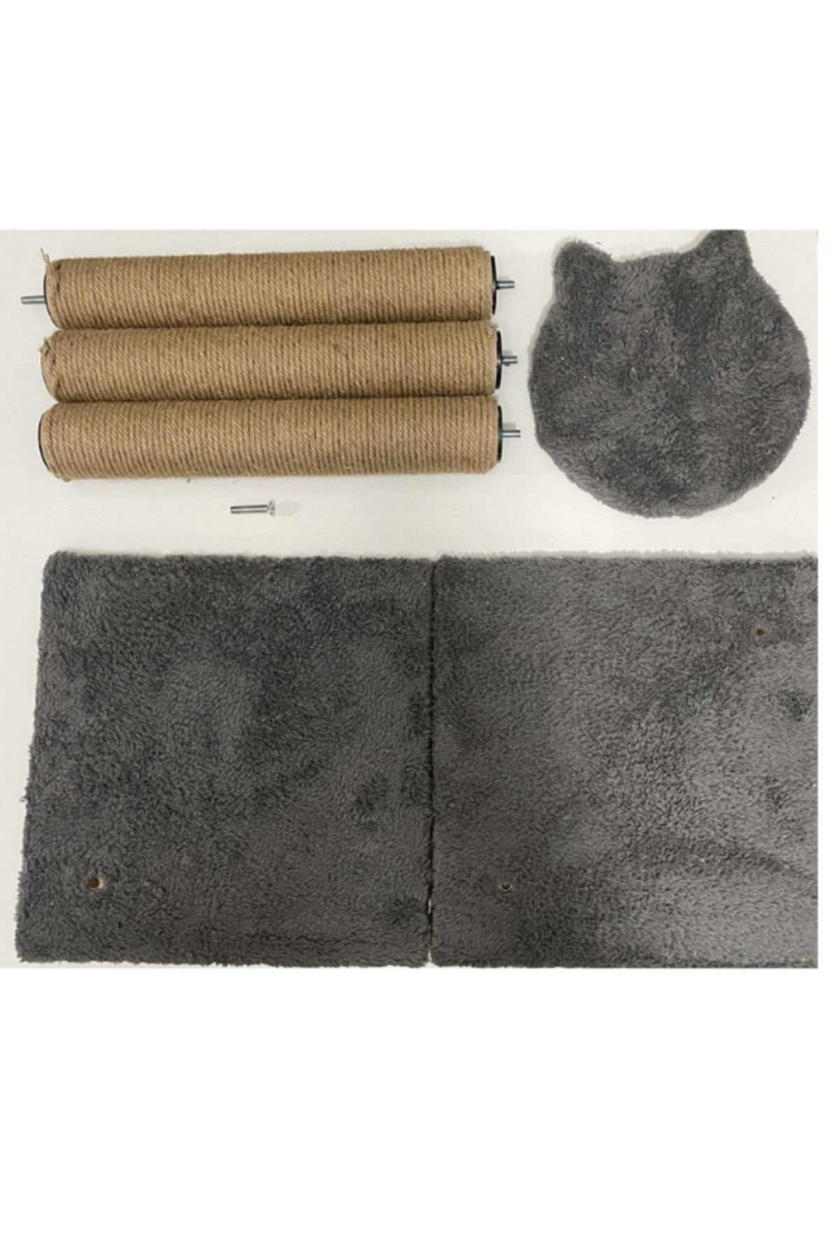 PETiTOYS 82 Cm Antrasit Iki Katlı Kedi Tırmalama Tahtası Catnipli Tırmalama Tahtası