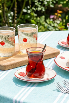 Rakle x Bengi Kurtcebe Pomodoro Stoneware 8 Parça Çay Seti 140 cc