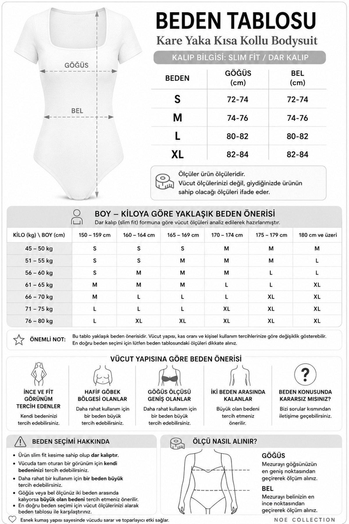 Kadın Beyaz Kare Yaka Kısa Kollu Bodysuit Çıtçıtlı Slim Fit Likralı Body 6