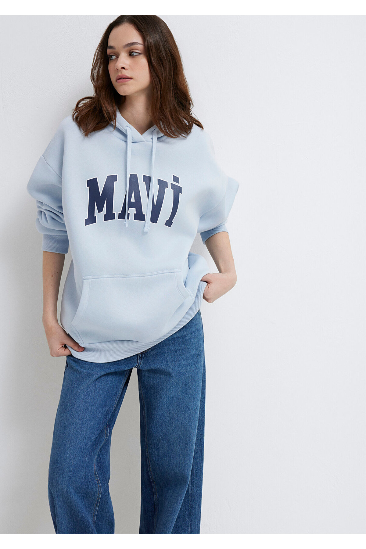 Mavi  Logo Baskılı Kapüşonlu Sweatshirt 1600361-70717