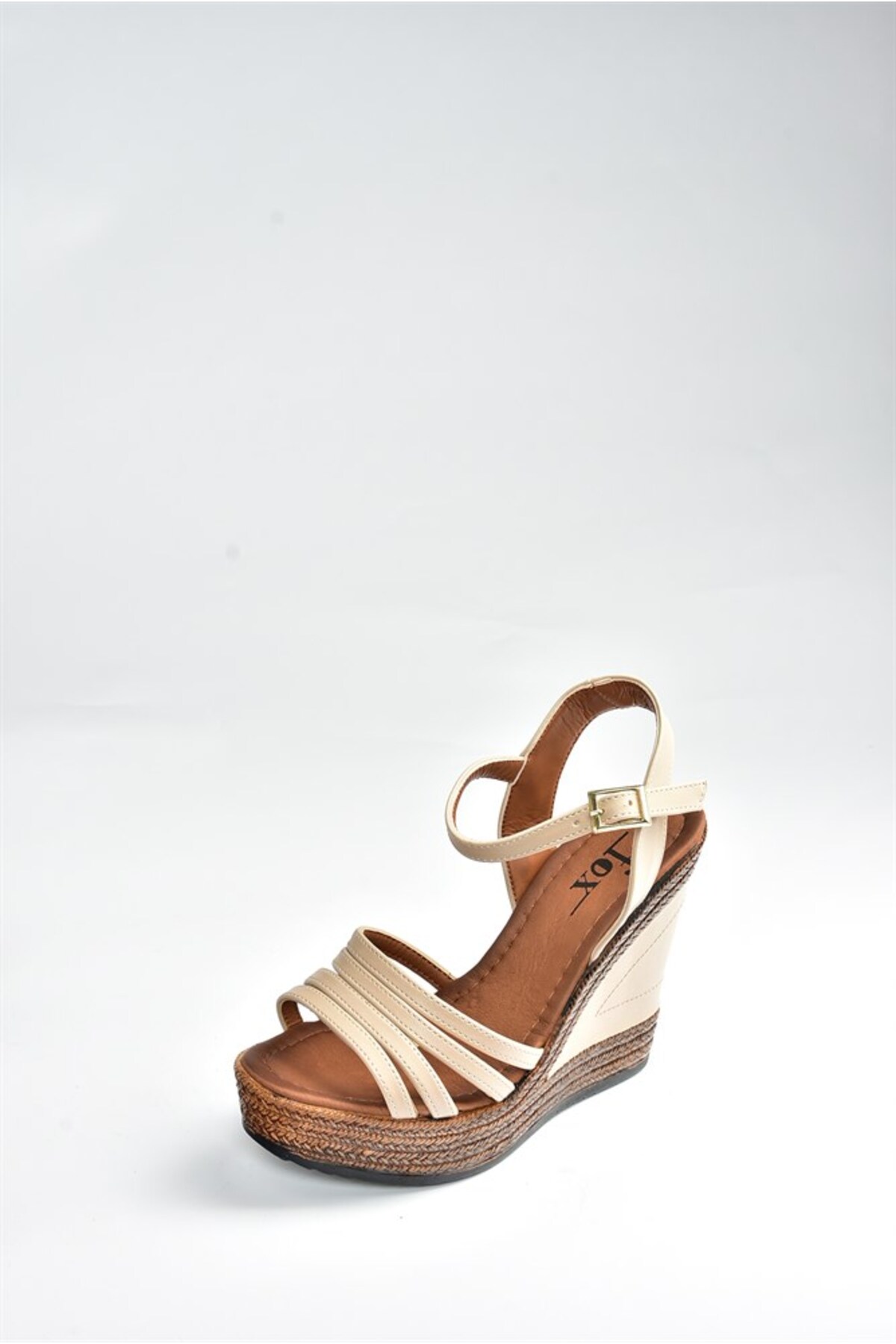 Fox Shoes Ten Yüksek Dolgu Topuklu Kadın Ayakkabı K674071609 görsel 7