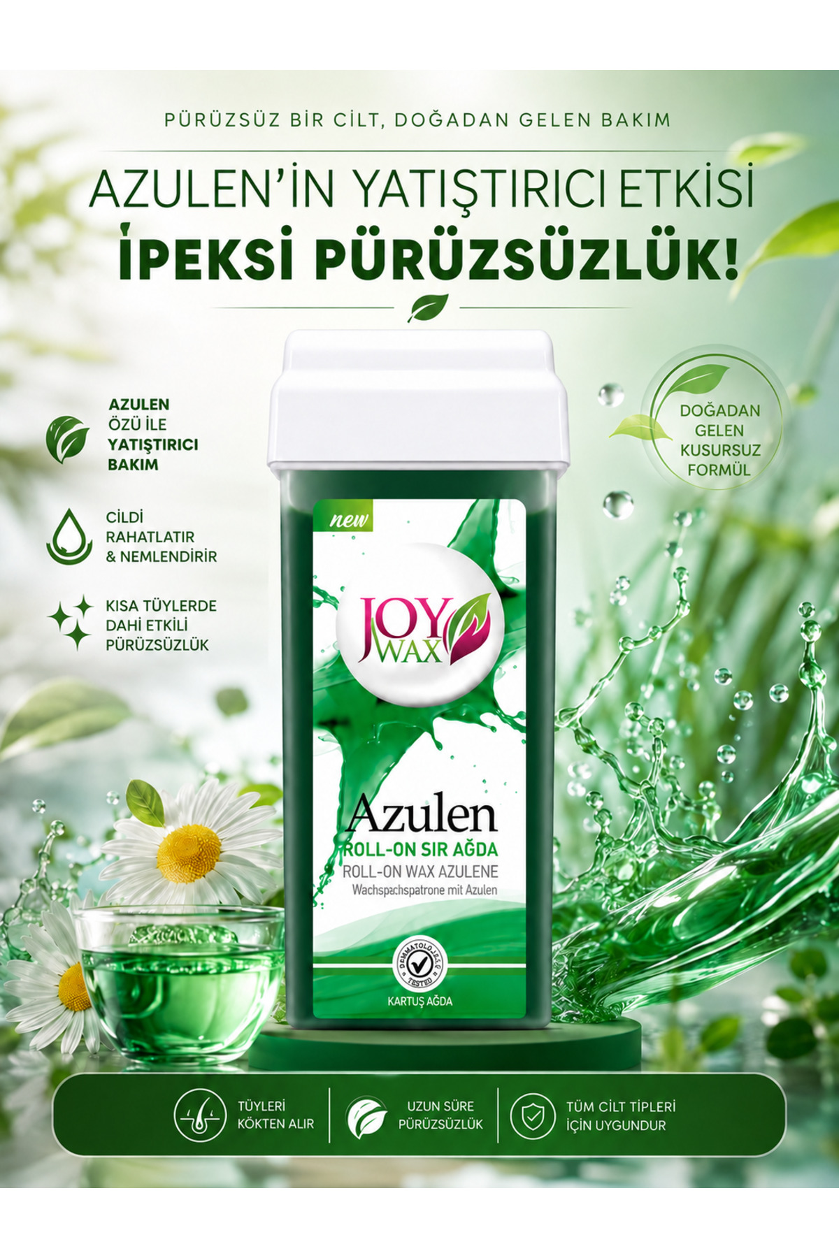 JOYWAX Joy Wax Kartuş Ağda Azulen 100ml+ 2mt Bez — kartuş azulen