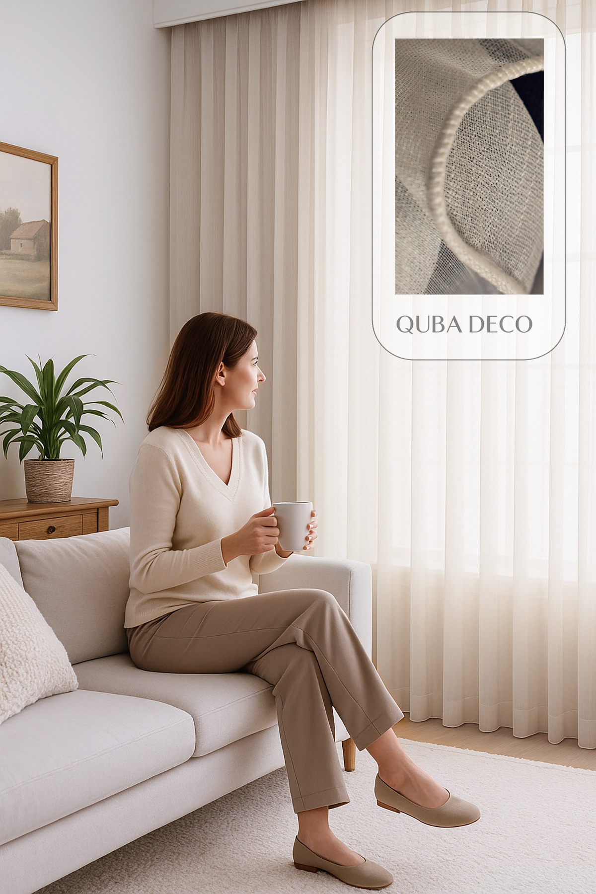 Soft Textured Stylish Pleated Tulle Curtain Living Room Living Room Bedroom Kids Room