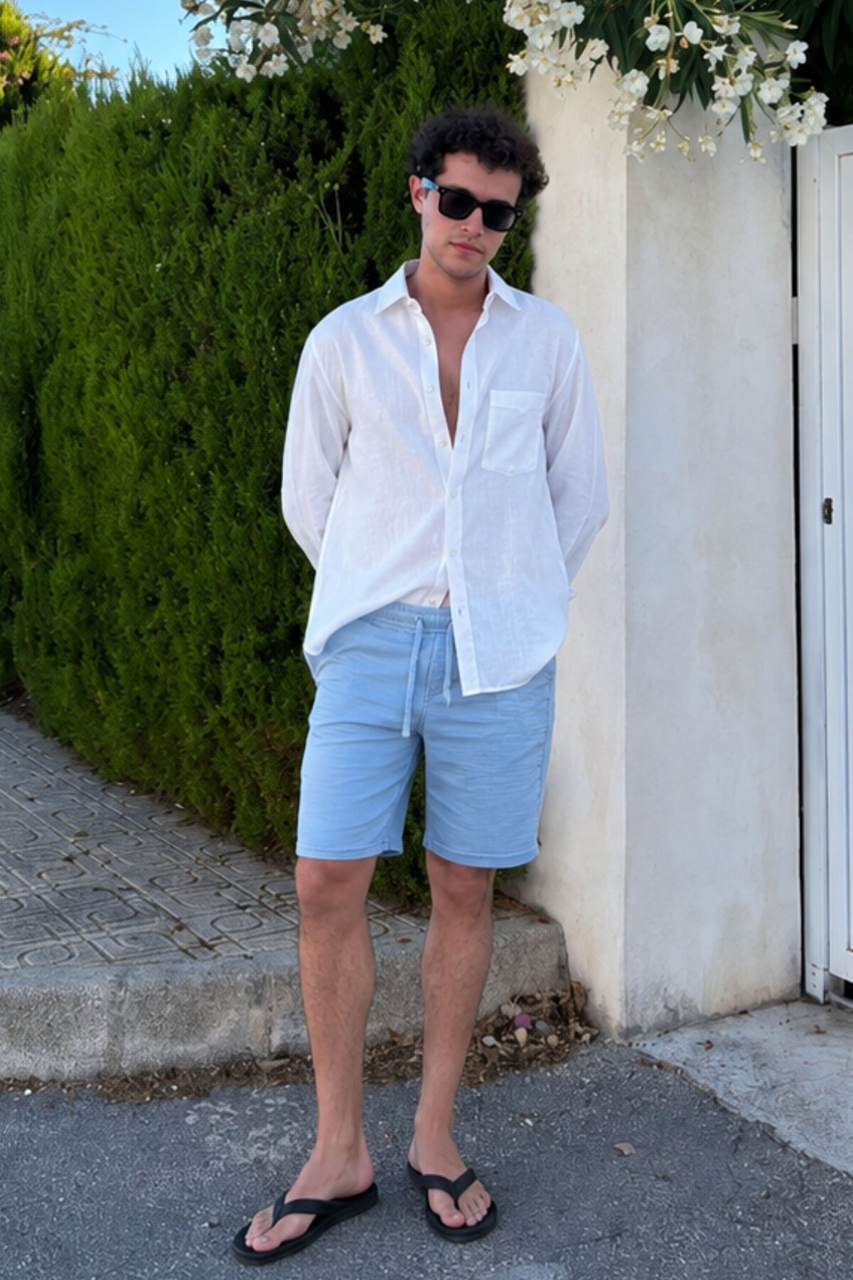 Indigo Basic Linen Men's Shorts 6506
