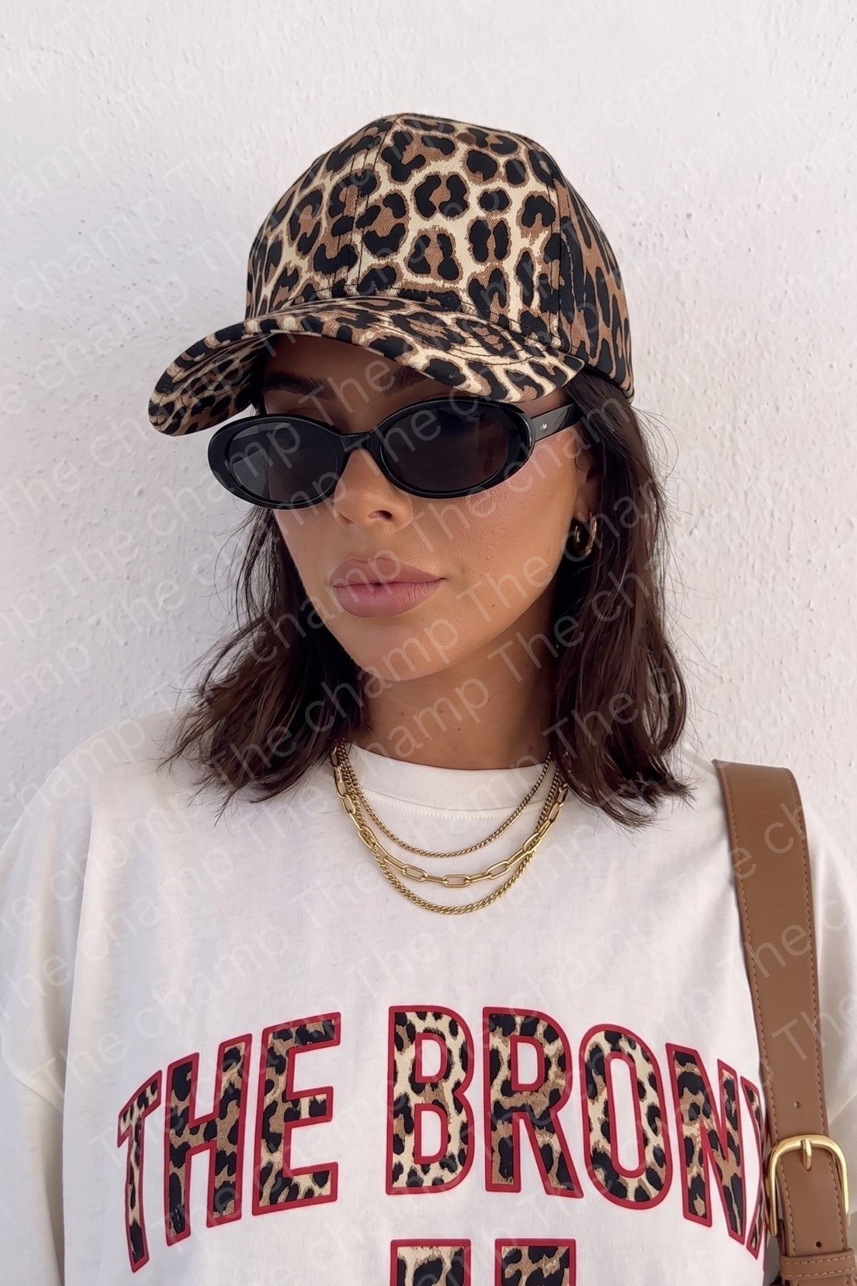 The Champ Clothing Kadın Leopar Desenli Beyzbol Şapkası Noir Leopard– Ayarlanabilir Siperli Günlük Cap