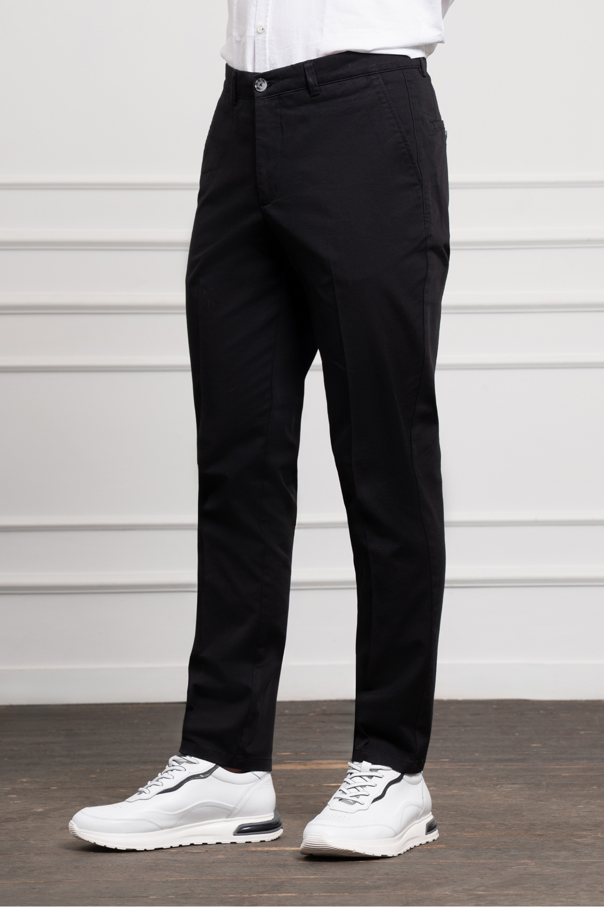 Morven Erkek Siyah Dynamic Fit Rahat Kesim Chino Pantolon görsel 2