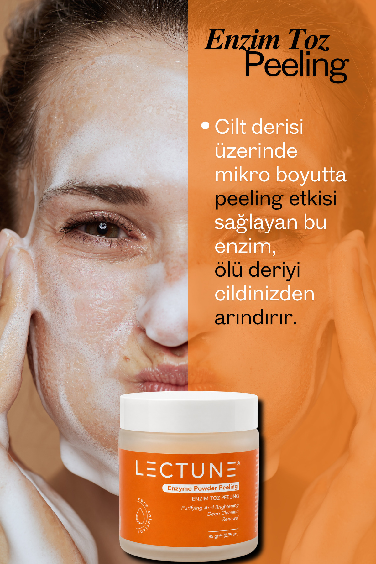 Enzim Toz Peeling Cilt Temizleyici | Arındırıcı Aydınlatıcı Aktif Tanecikli Yenileyici | 85 gr — LECPP108 — تصویر 4 از 7