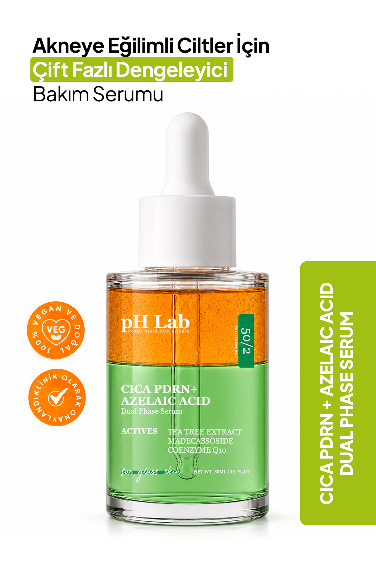Ph Lab PhLab Akneye Eğilimli Ciltler için CİCA + AZELAIC ACID Çift Fazlı Dengeleyici Serum — PHCAS-01