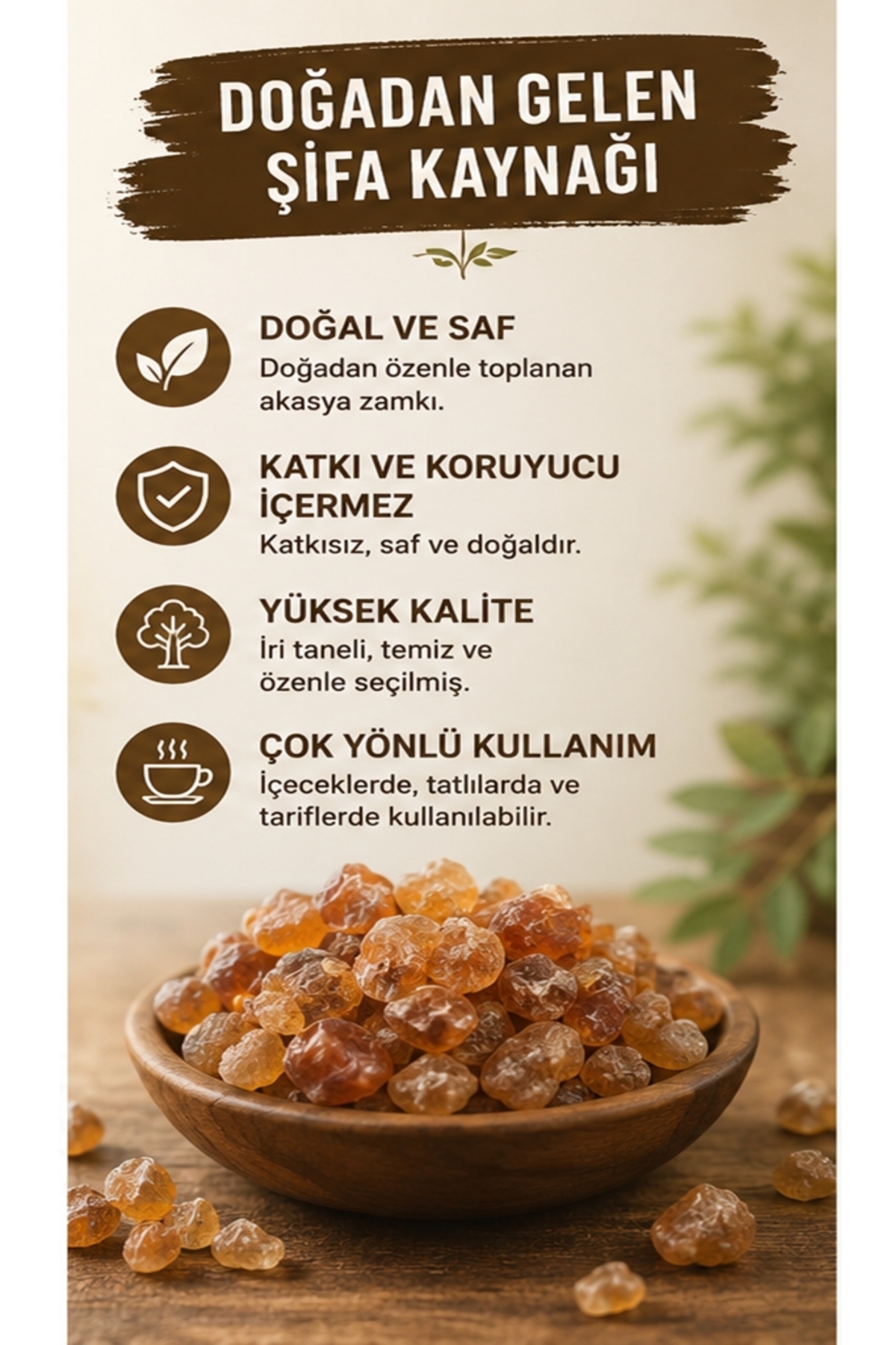 İLMİ ŞİFA Akasya Zamkı 100 GR Arap Zamkı Akasya Gamı Senegalia