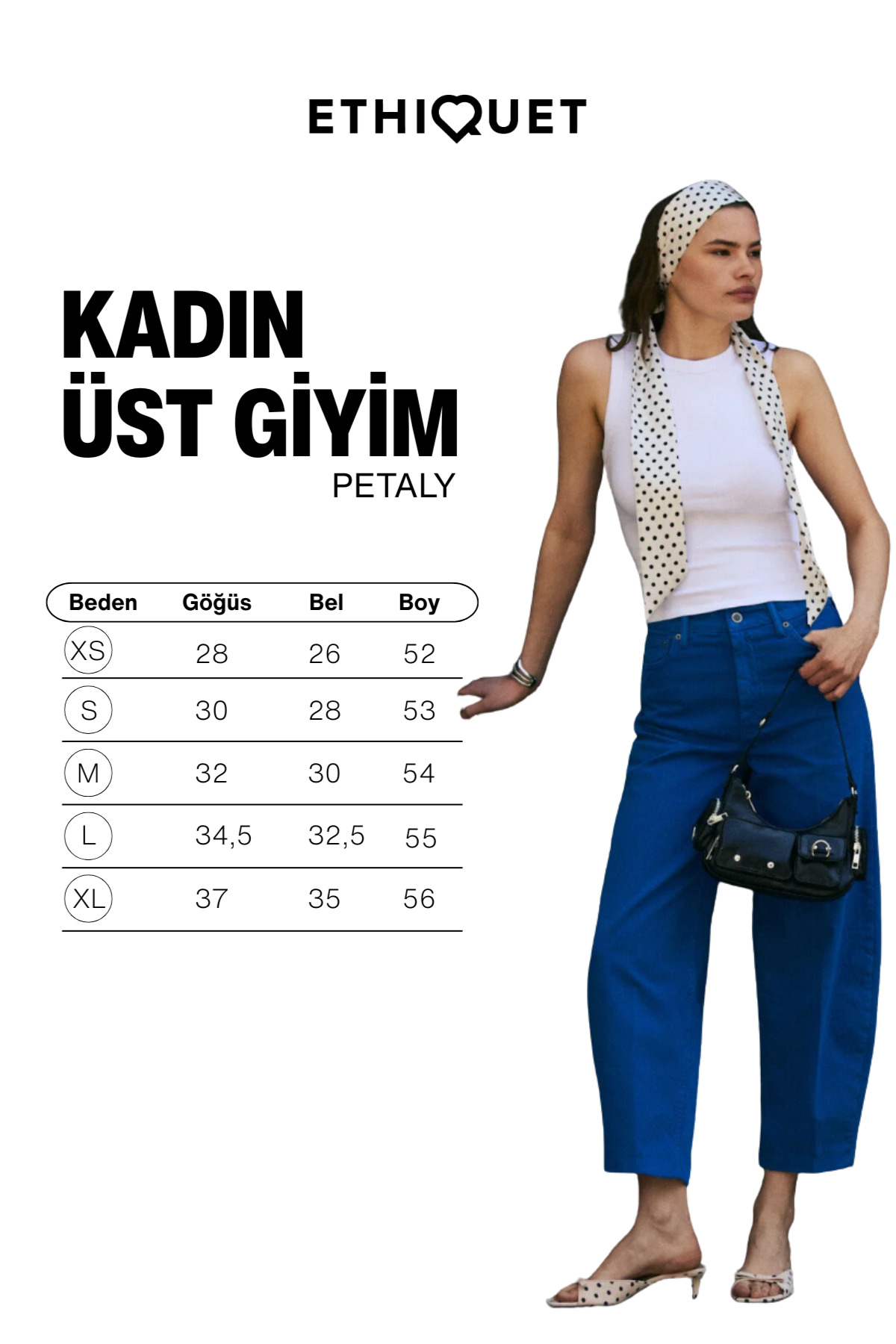 ETHIQUET PETALY Kadın Yumuşak Ve Esnek Kumaşlı Organik Pamuklu Yuvarlak Yakalı Beyaz Atlet görsel 6