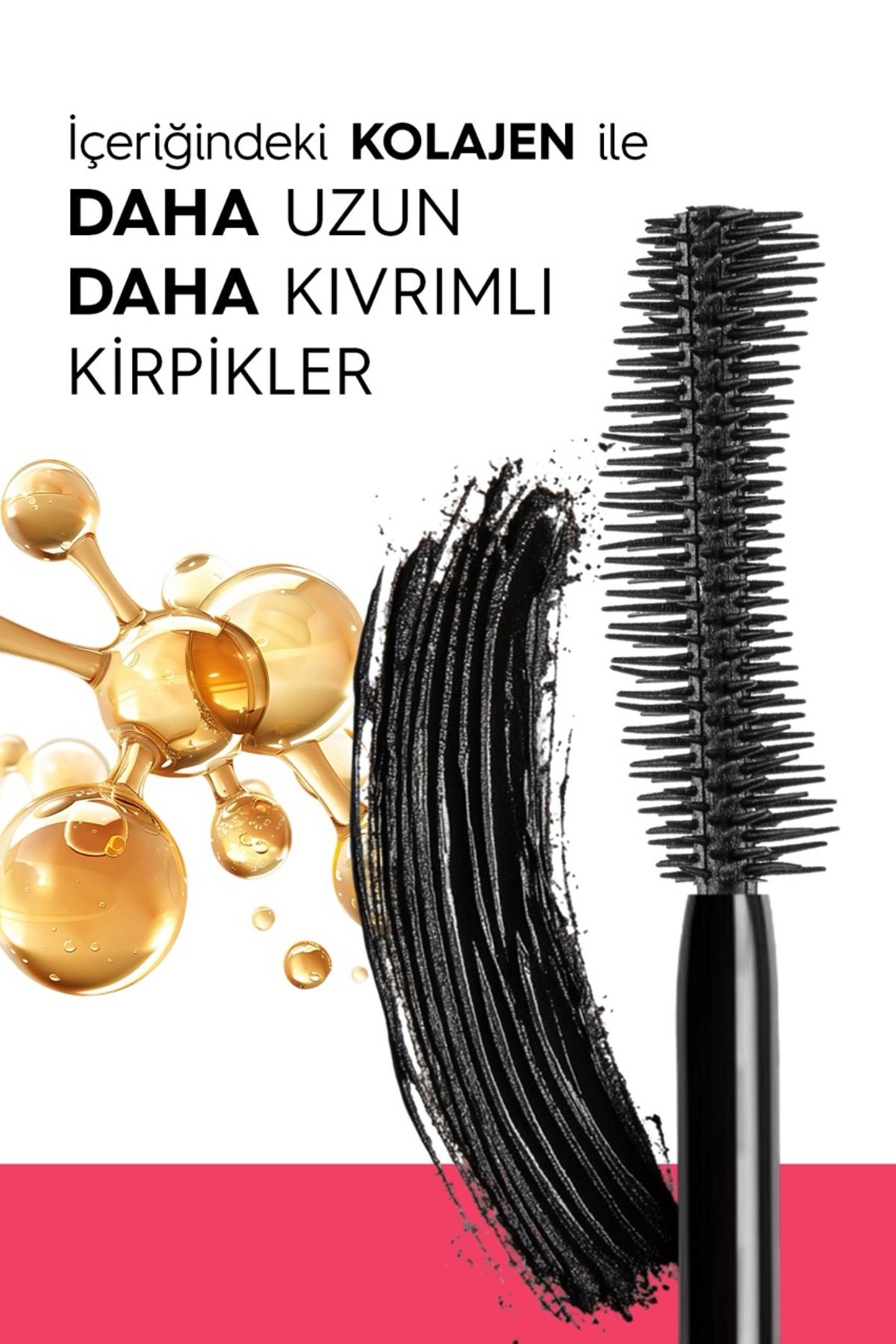 Collagen & Curling Ultra Black Volume Mascara, Kirpik Besleyici Siyah Hacim Veren Kıvırıcı Maskara — مشکی collagen — تصویر 3 از 4