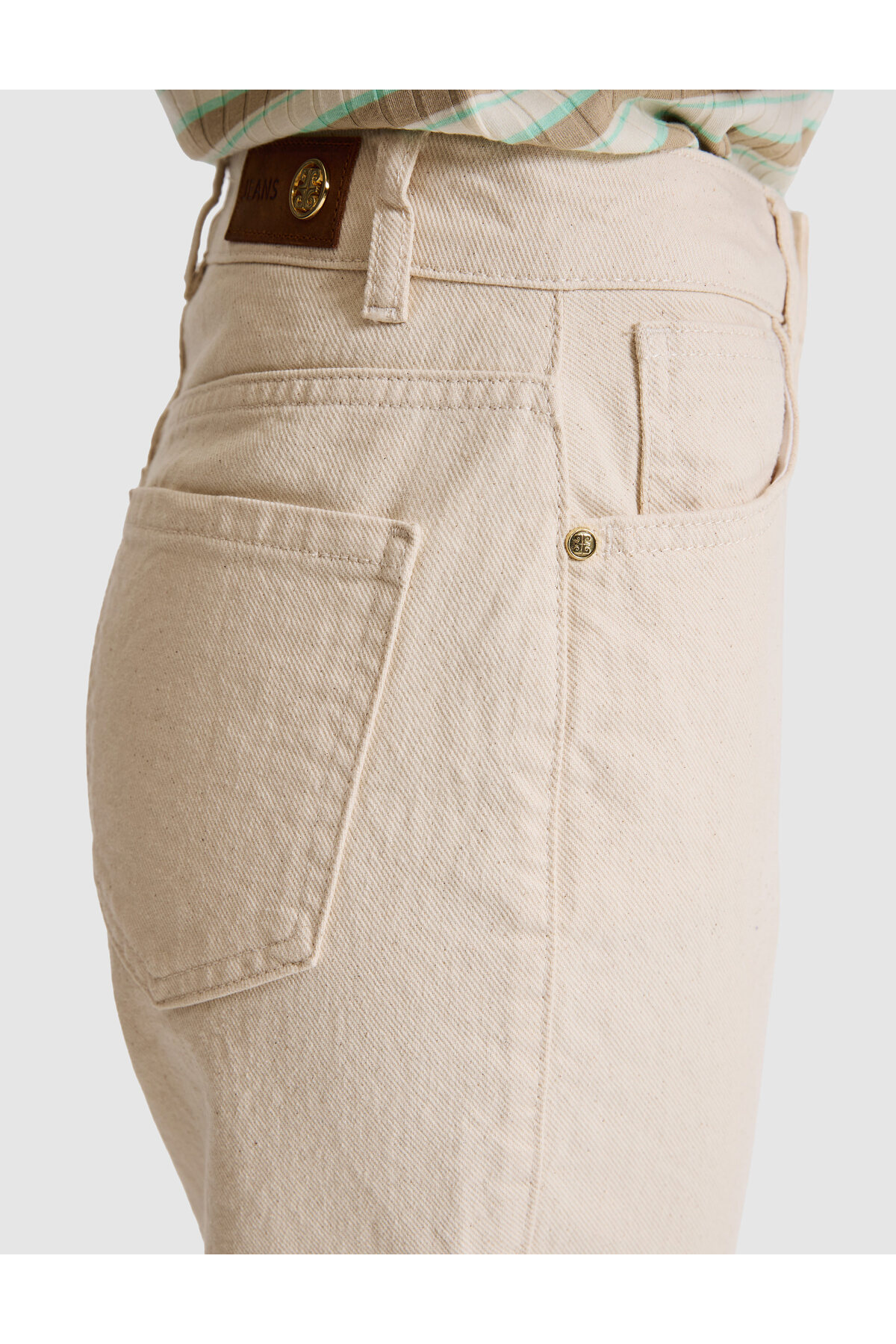 Pierre Cardin Bej Mom High Waist Fit Jean Pantolon 50313225-VR011 görsel 6