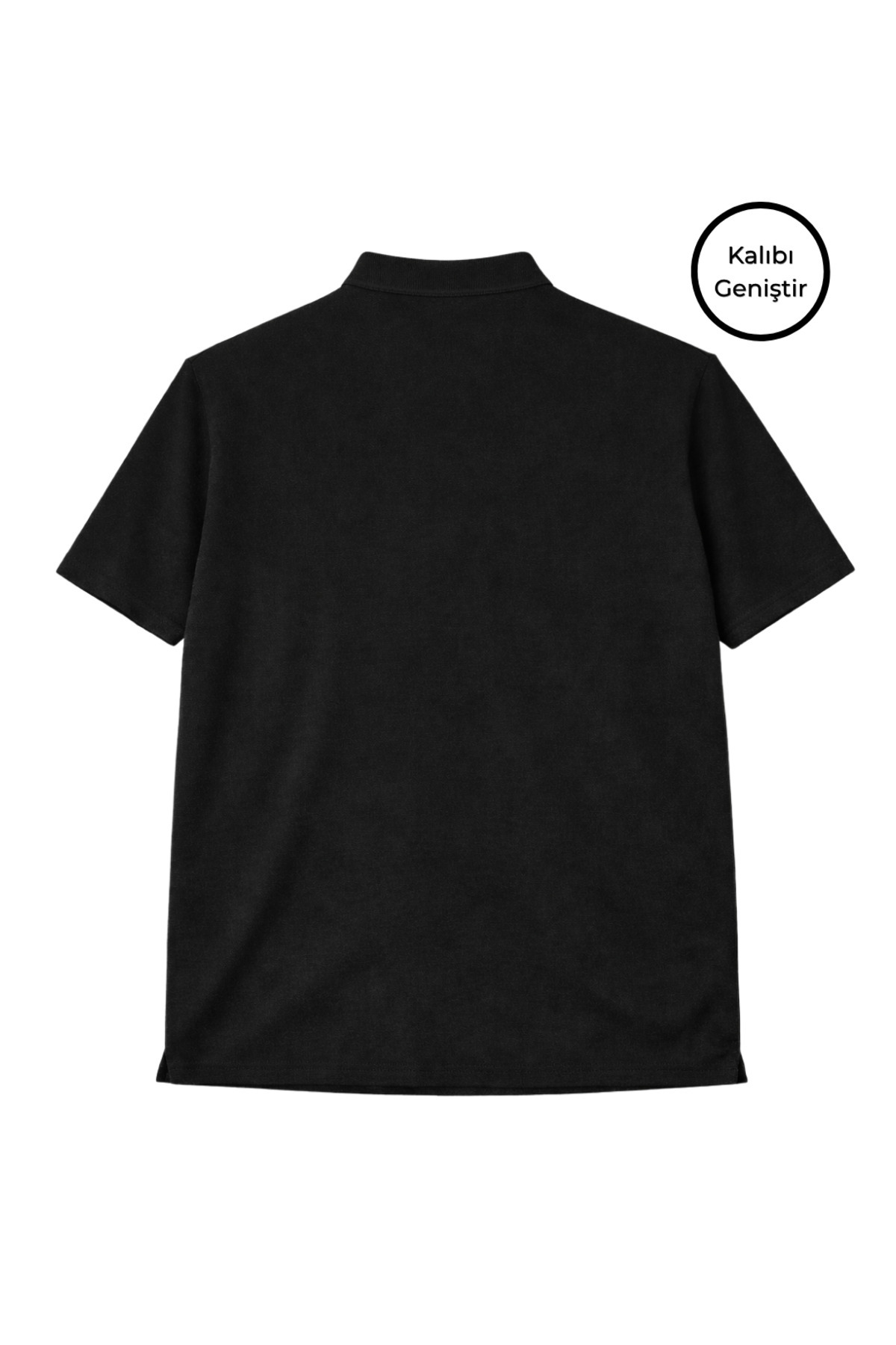 BattalModa Erkek Büyük Beden Siyah Polo Yaka Kısa Kollu Pike Tişört 3XL-4XL-5XL-6XL-7XL-8XL görsel 5