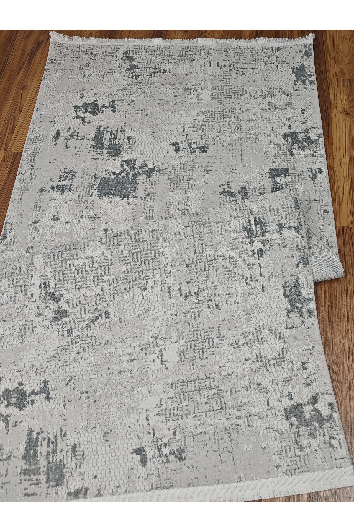 4 Square Meters - 6 Square Meters Bamboo Style Modern Woven Living Room Kitchen Rug Antiallergic Grey