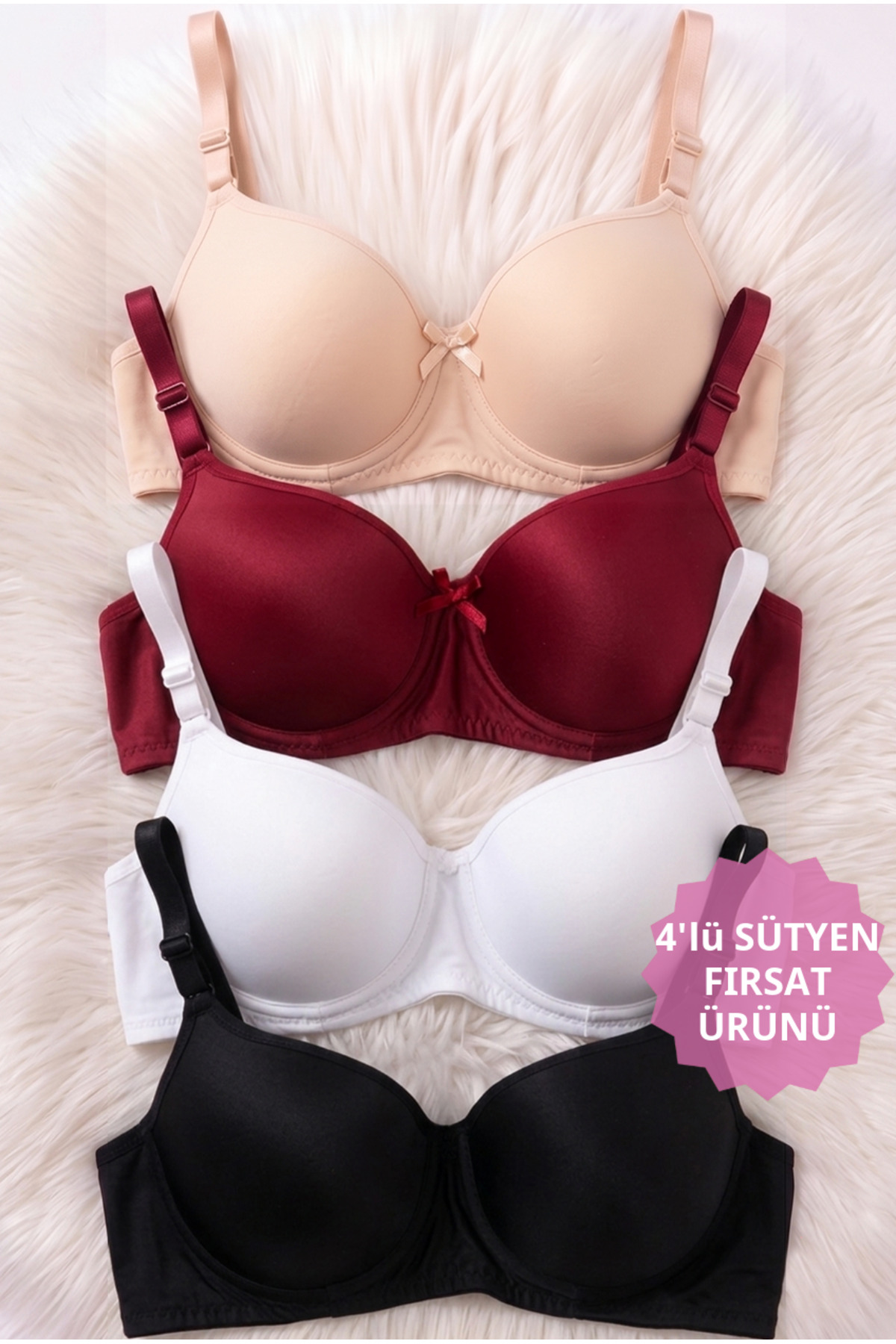 Women's Underwired Unfilled 4-Piece Bra Set