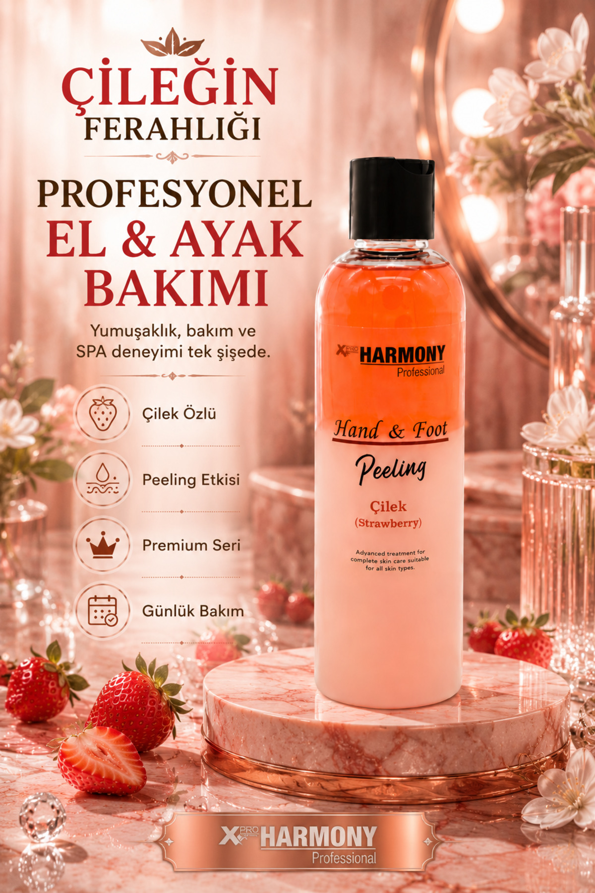 Hand & Foot Peeling Strawberry Çilek Aromalı El & Ayak Peelingi 250 ml — XPH-8682887911406 — تصویر 8 از 8