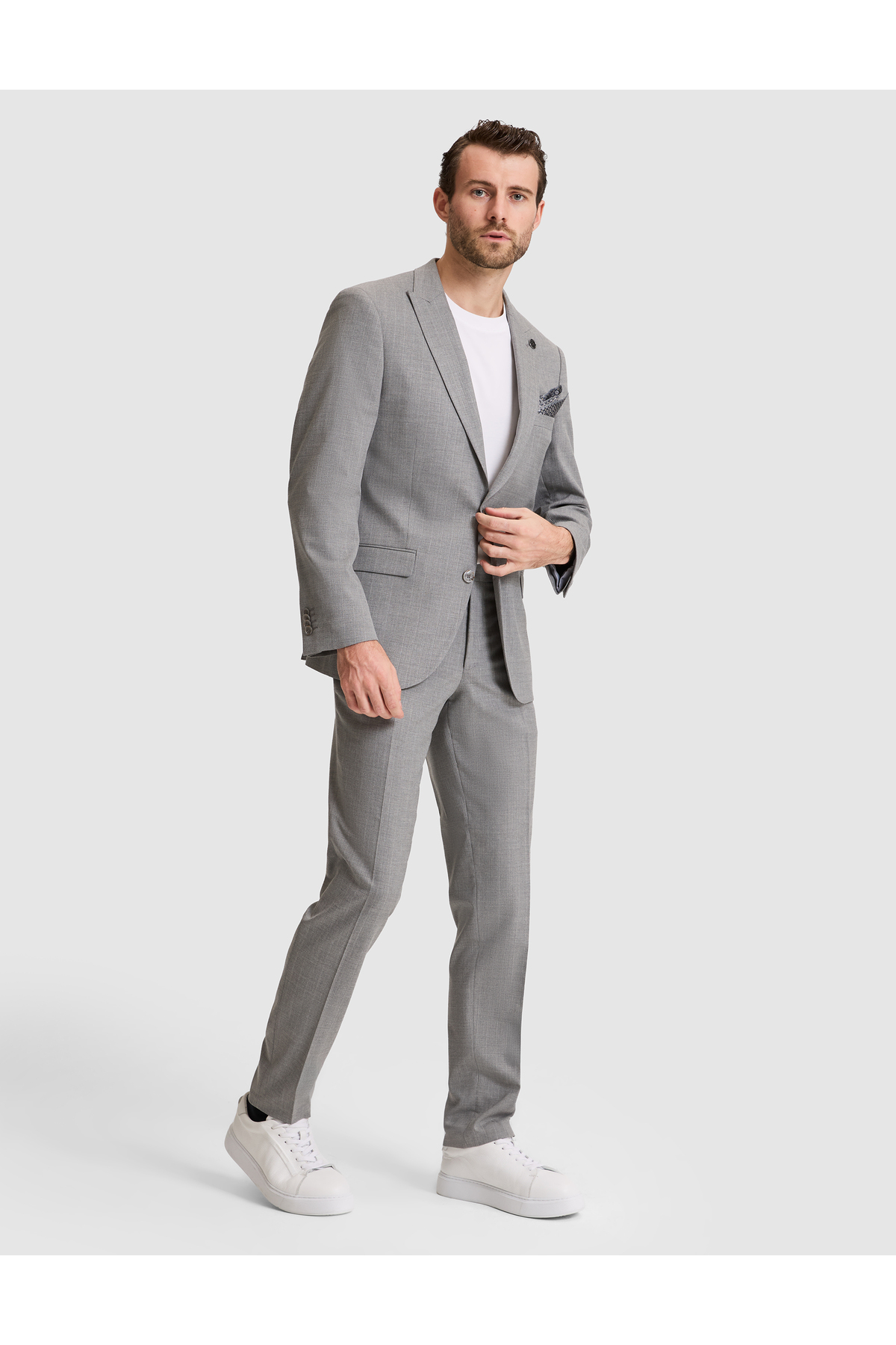 Pierre Cardin Füme Extra Slim Fit Kırlangıç Yaka Çizgili Takım Elbise 50325234-VR058 görsel 3