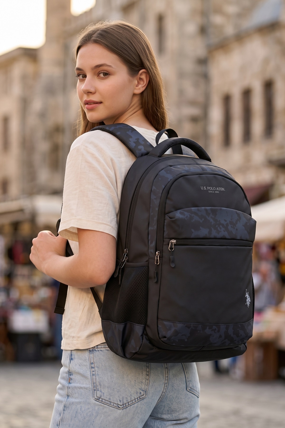 U.S. POLO ASSN. 24487 Business Sırt Çantası Laptop Bölmeli SİYAH görsel 2