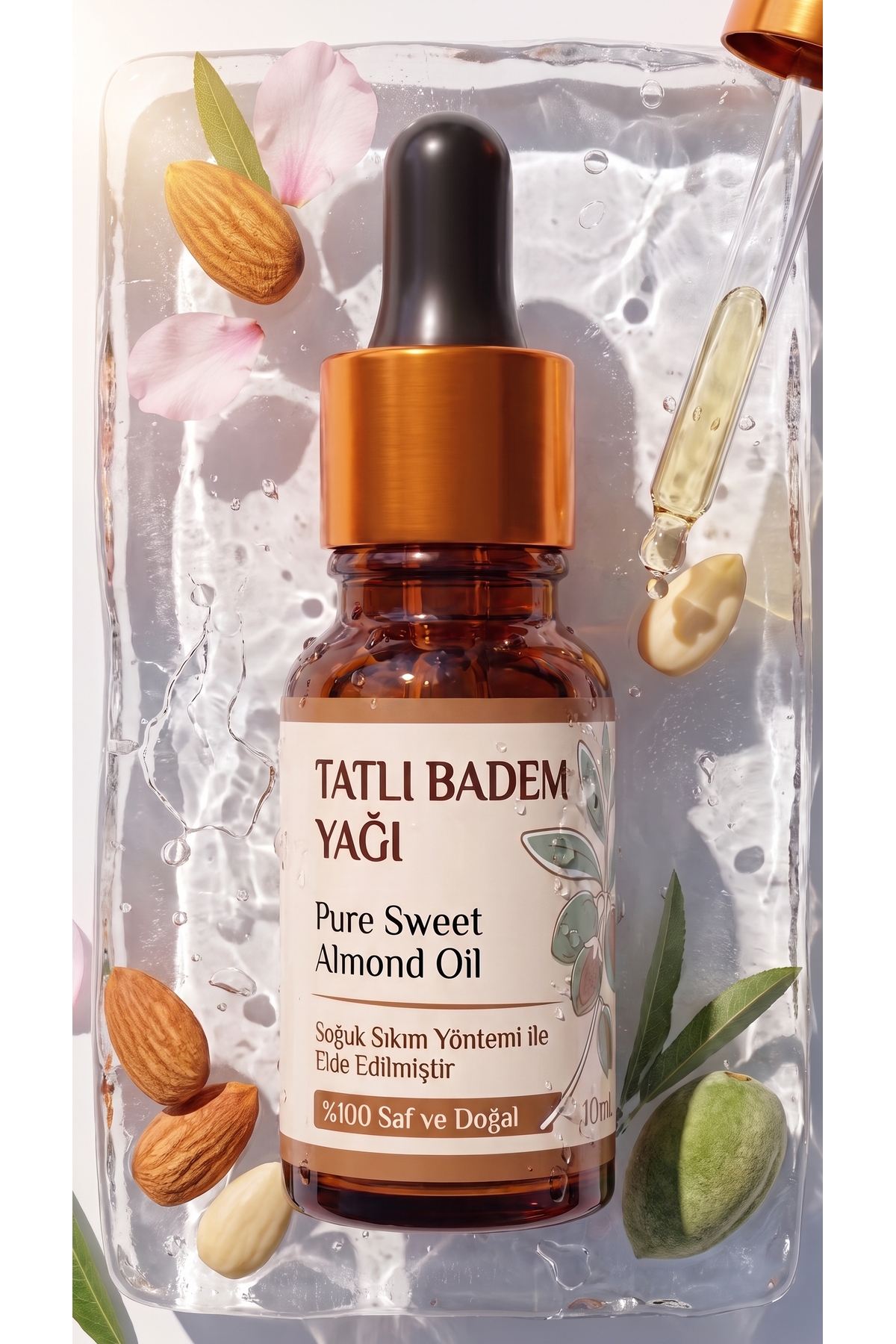 Tatlı Badem Yağı 10 ml / Soğuk Sıkım / %100 Saf Ve Doğal / Sweet Almond Oil — A1-Tatlı-Badem-yag-10 — تصویر 3 از 7