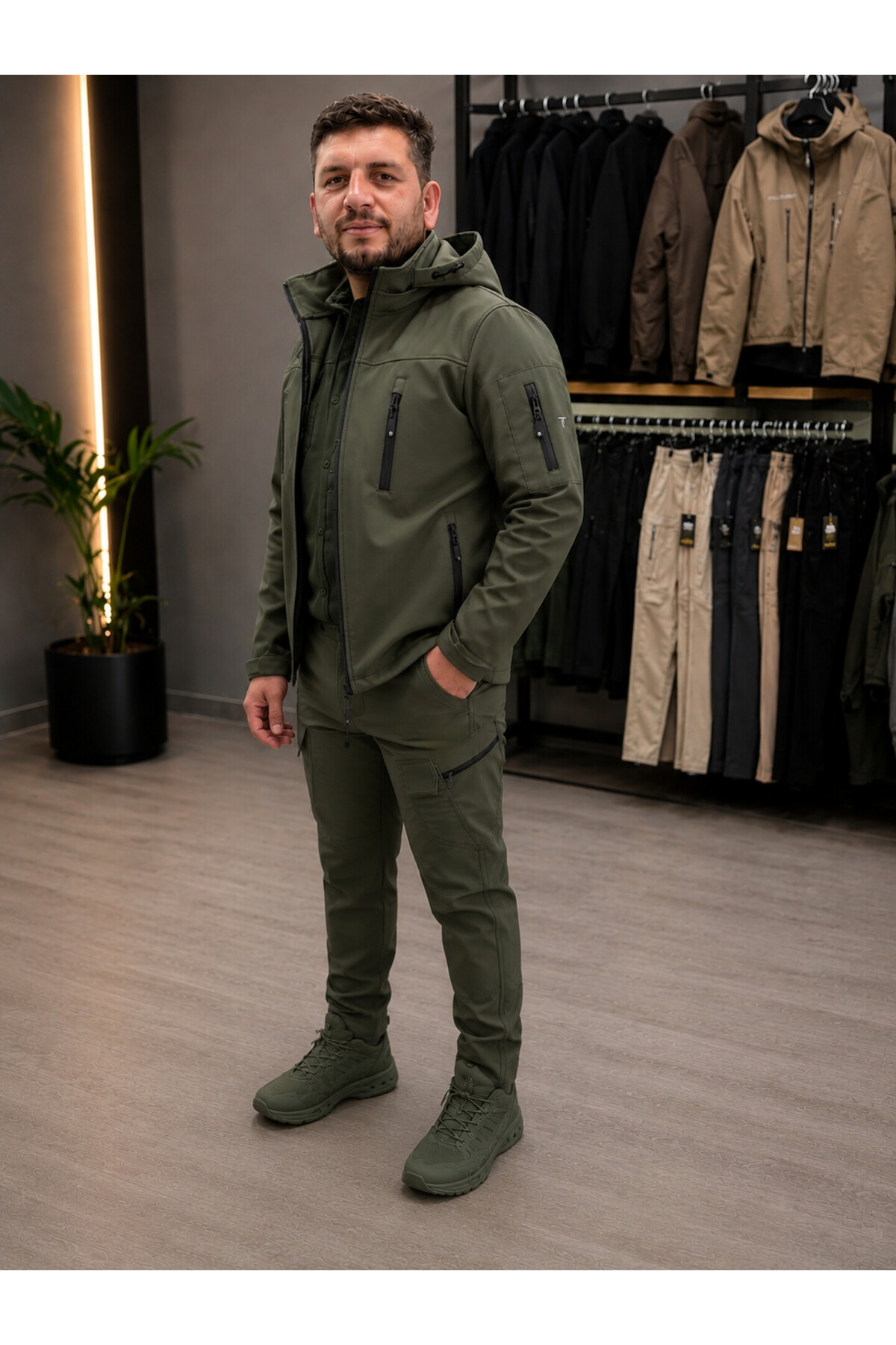 Genel Markalar Şu rüzgar geçirmez içi polarlı softjhel kışlık takım pantolon+mont görsel 5