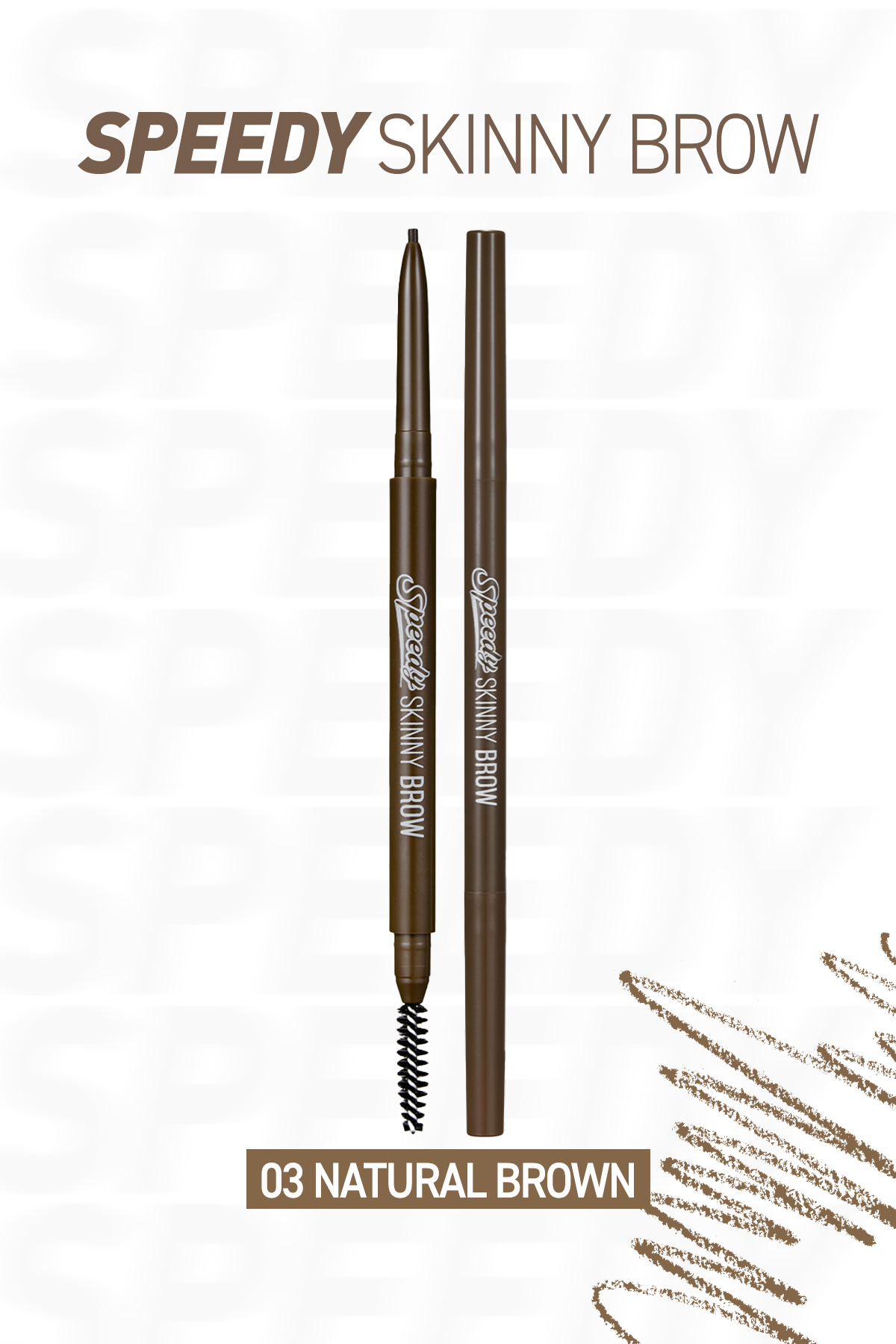 PERIPERA Ultra İnce Uçlu, Doğal Görünüm Veren Kaş Kalemi PERIPERA Speedy Skinny Brow (3 Natural Brown) — قهوهای 6342