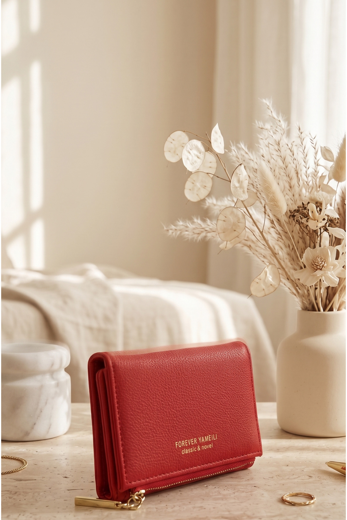 Mazel Design D005 Bozuk Para Bölmeli Fermuarlı Kadın Cüzdan görsel 4