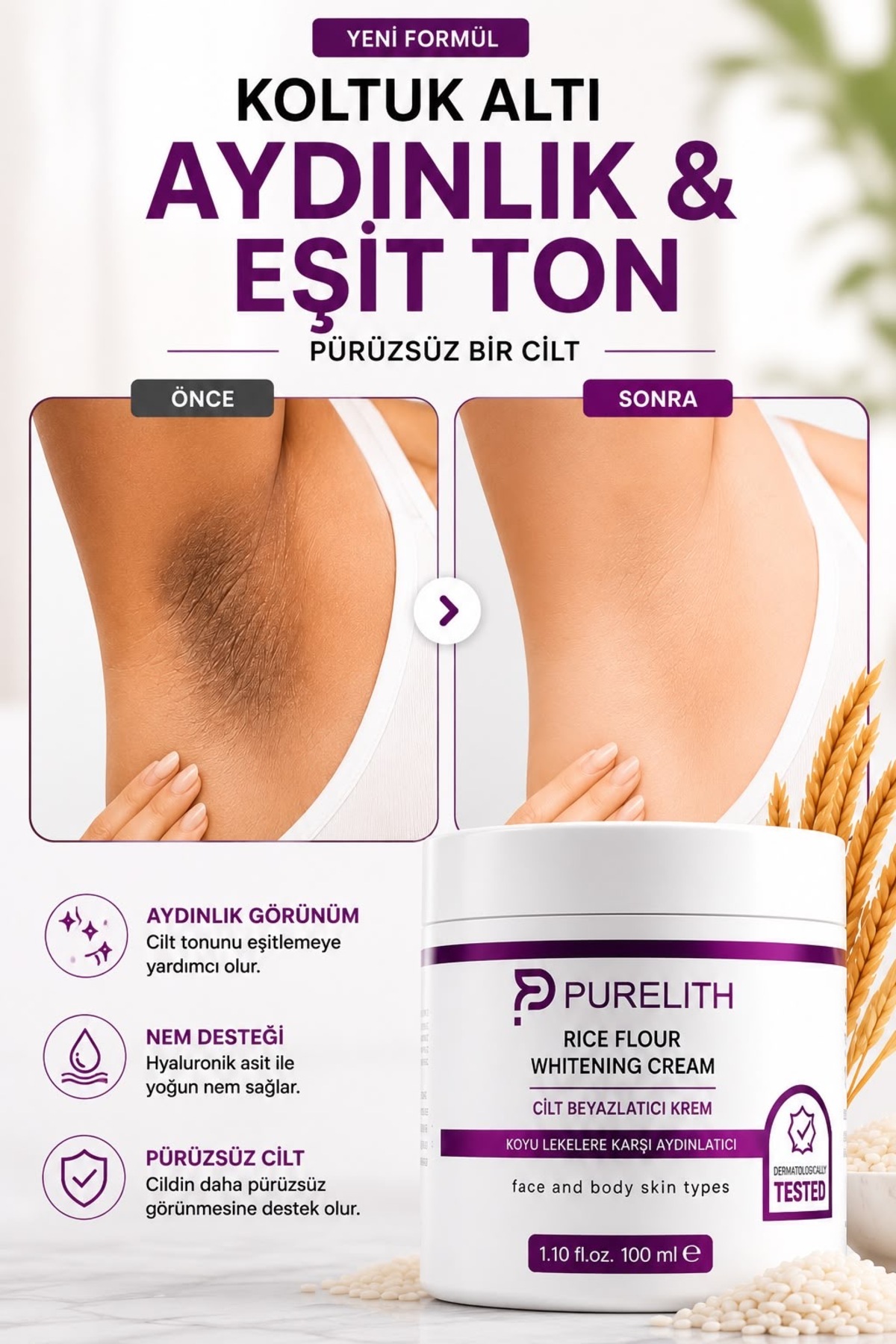 Cilt beyazlatici koltuk altı diz-dirsek ve cilt tonu eşitleyici ton eşitleyici 30+spf Beyazlatıcı Krem — beyazlatici,lekegiderici1,aydınlatıcı — تصویر 5 از 7