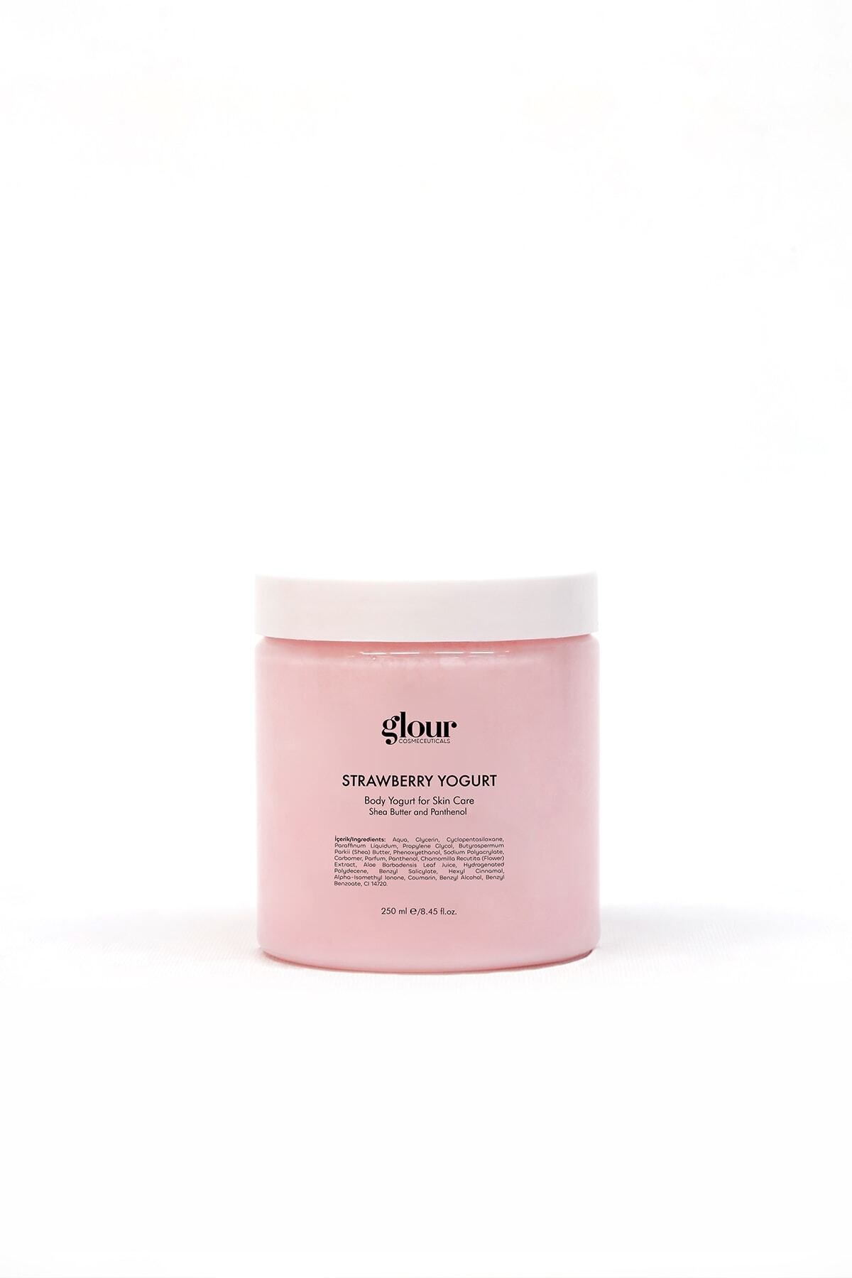 Çilekli Vücut Yoğurdu 250 ml - Nemlendirici Canlandırıcı Hyaluronic Serum Hediye — Yoğurtçilek1 — تصویر 3 از 8