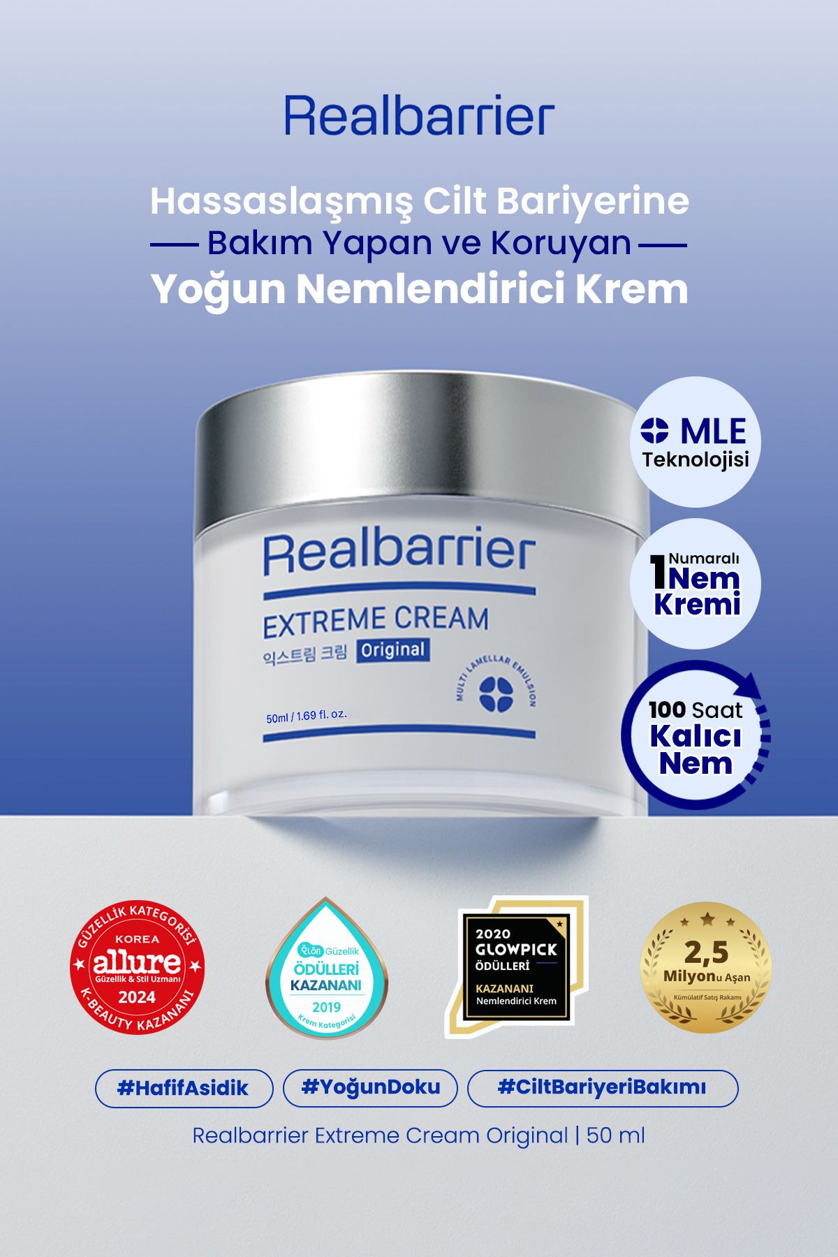 Real Barrier Hassaslaşmış Cilt Bariyerini Destekleyen Yoğun Nemlendirici Krem REALBARRIER Extreme Cream Original — RB02
